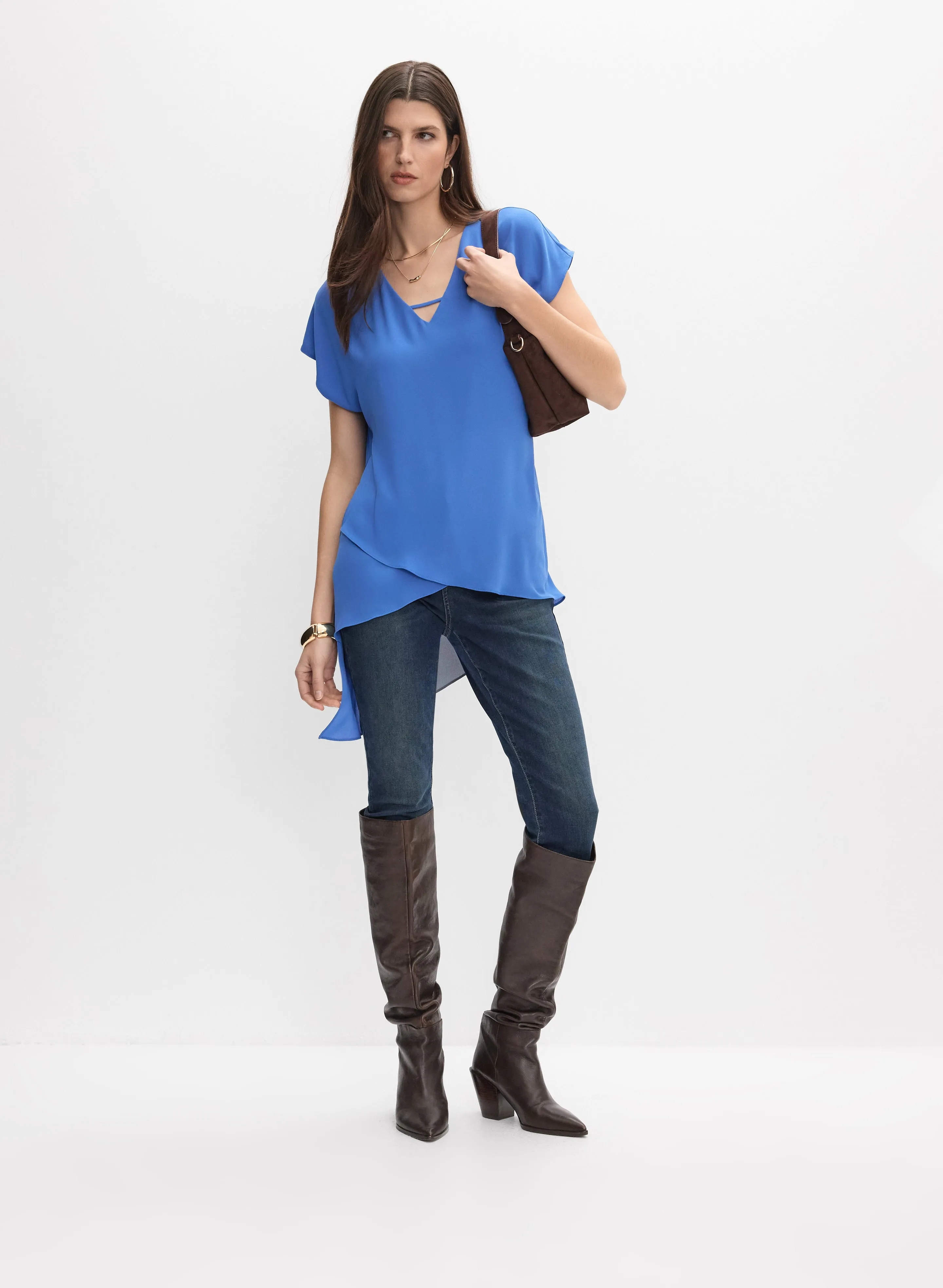 Joseph Ribkoff - Asymmetric Hem Blouse sold by Melanie Lyne product image thumbnail 4