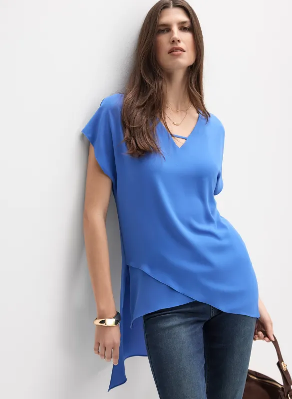 Joseph Ribkoff - Asymmetric Hem Blouse made by Melanie Lyne