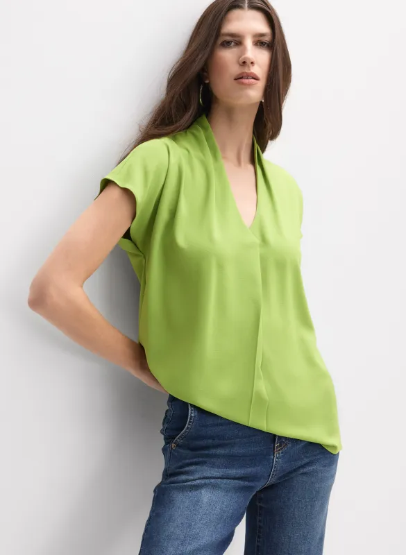 Joseph Ribkoff - Crepe V-Neck Blouse made by Melanie Lyne