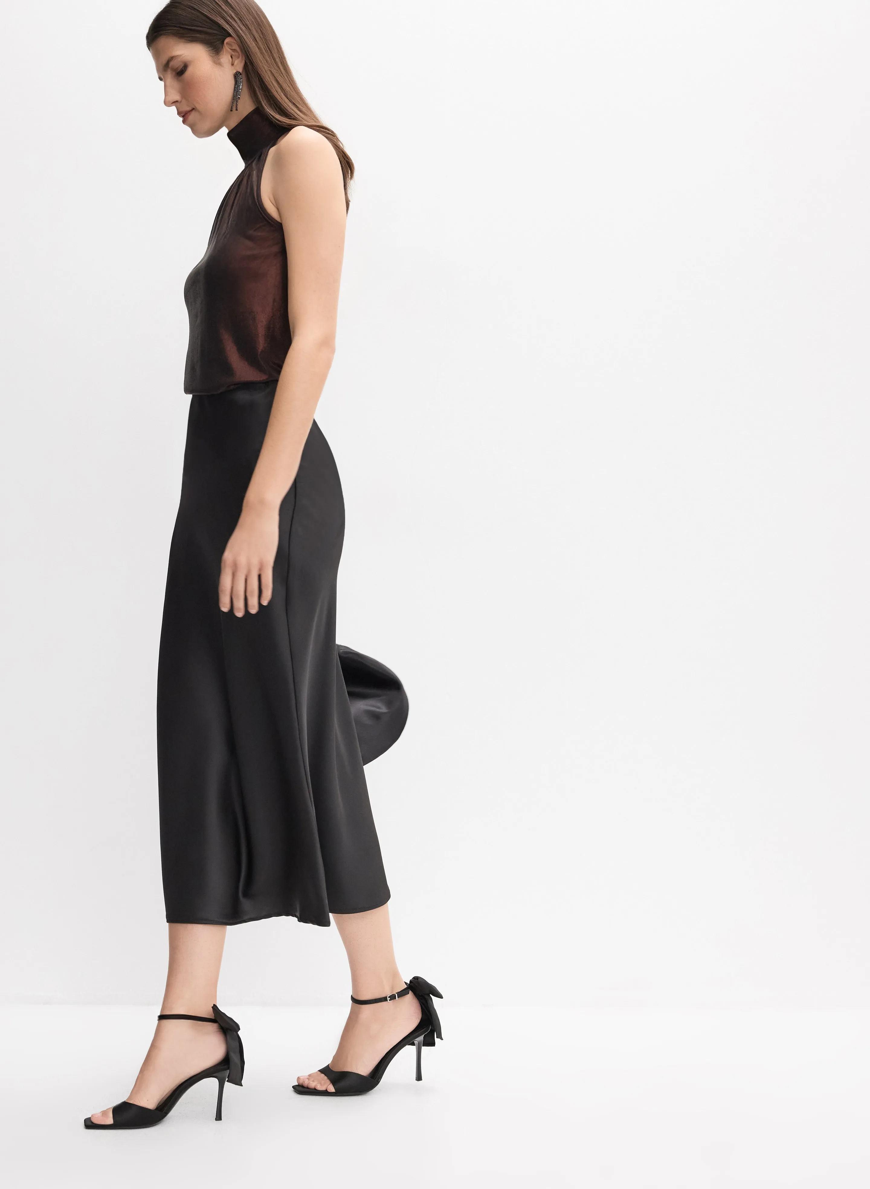 Satin Midi Skirt sold by Melanie Lyne product image thumbnail 5