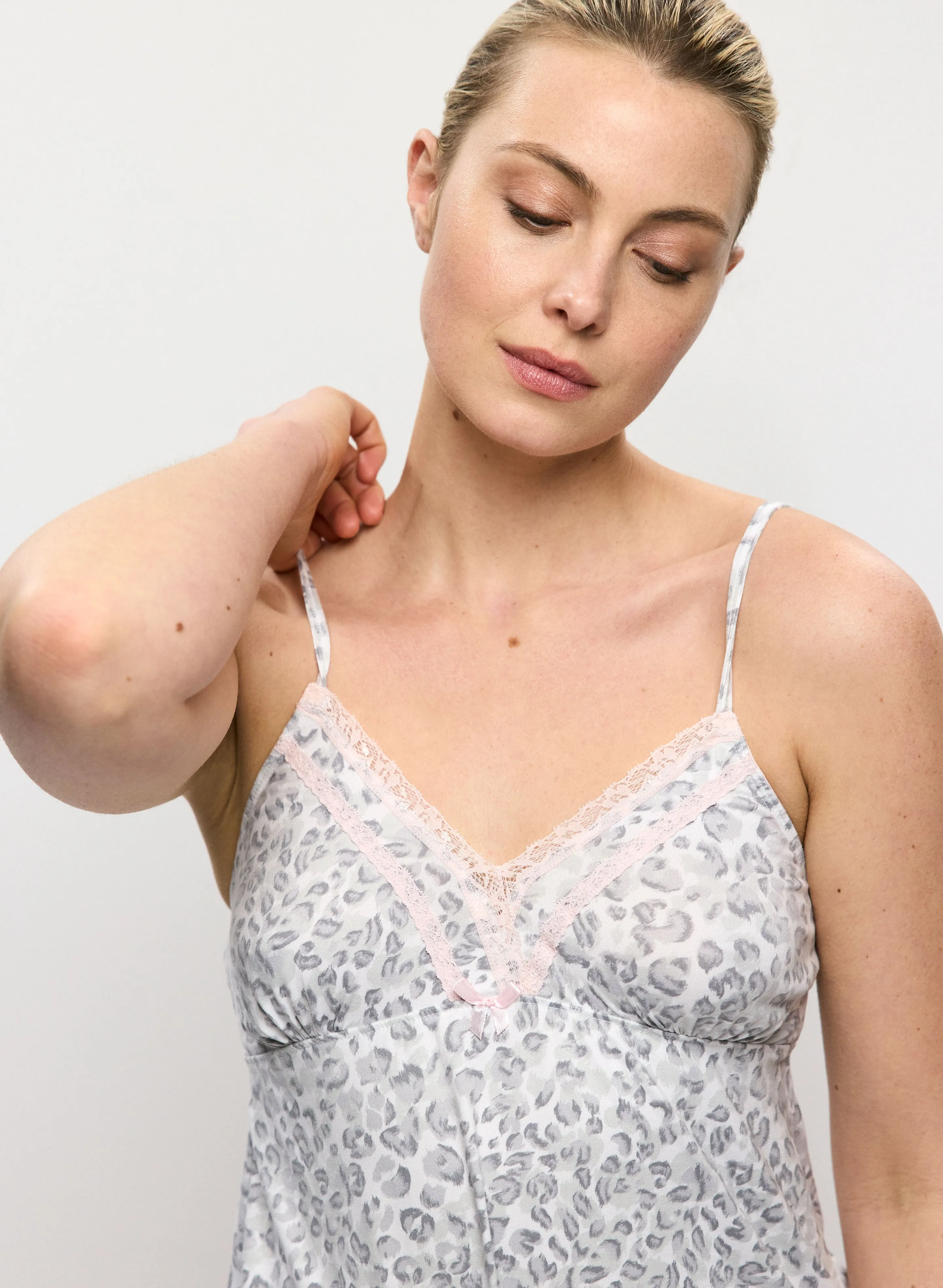 Lace Trim Animal Print Pyjama Set sold by Melanie Lyne product image thumbnail 2