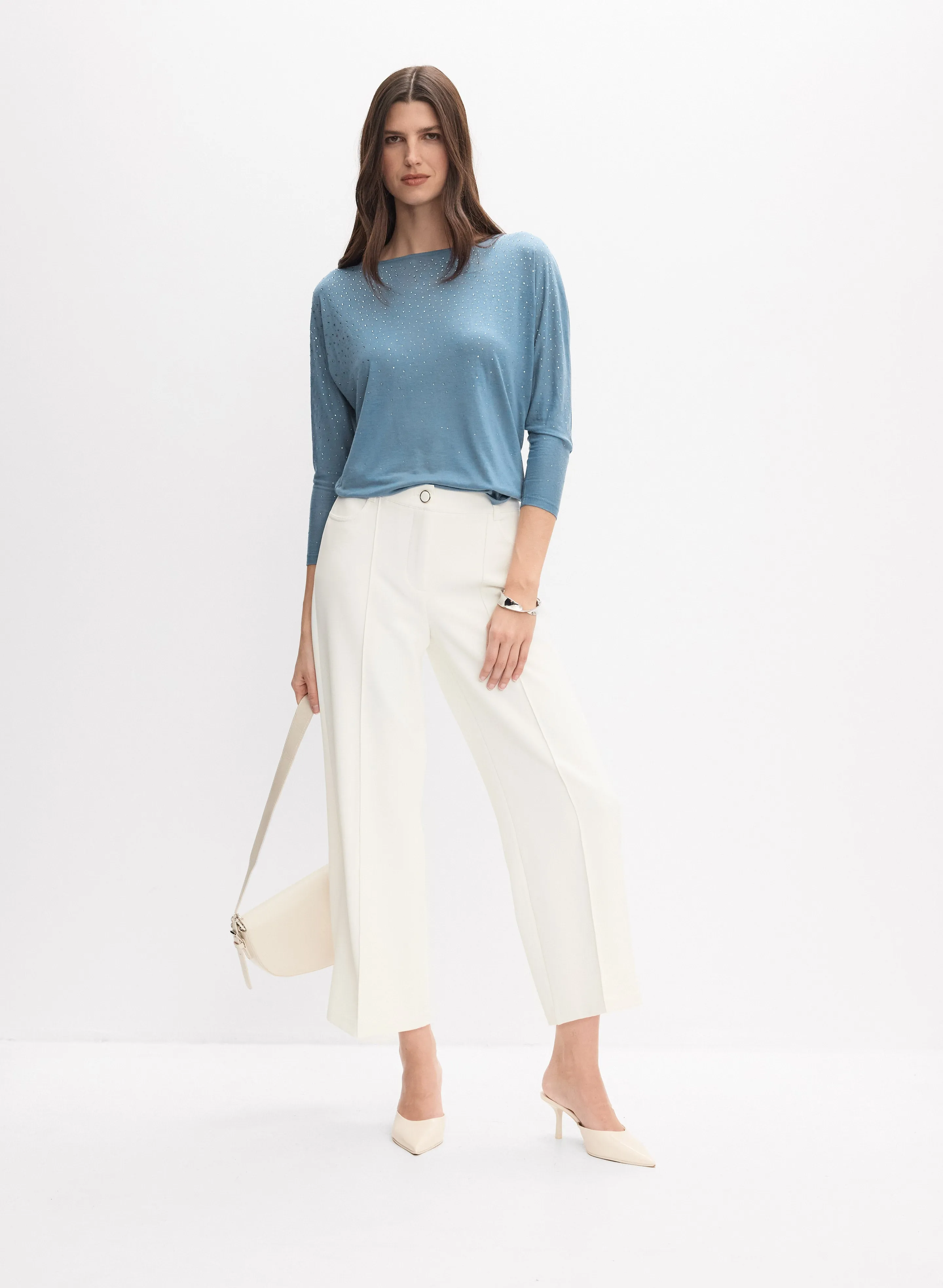 Rhinestone 3/4 Sleeve T-Shirt sold by Melanie Lyne product image thumbnail 3