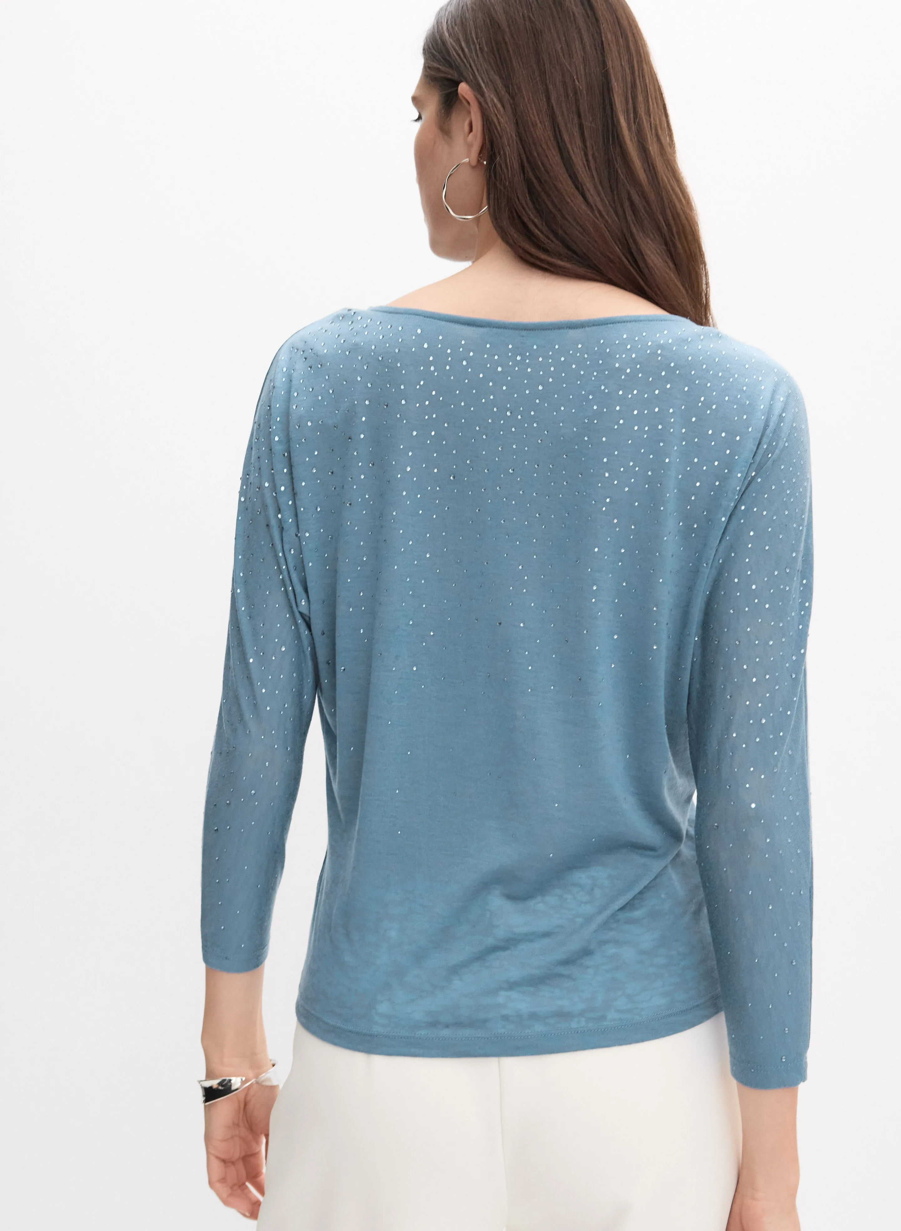 Rhinestone 3/4 Sleeve T-Shirt sold by Melanie Lyne product image thumbnail 4