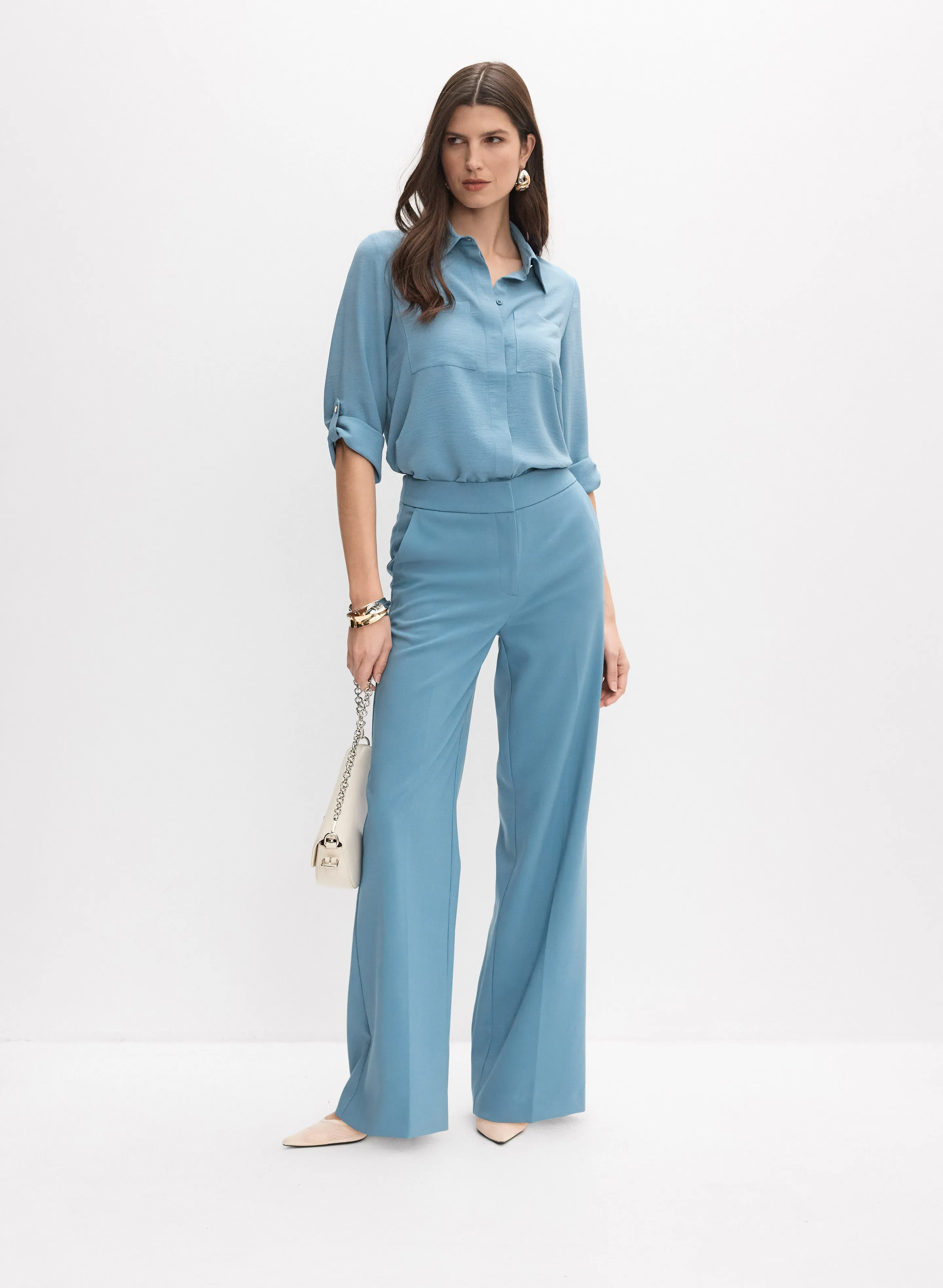 Crinkled Button-Down Tunic sold by Melanie Lyne product image thumbnail 3