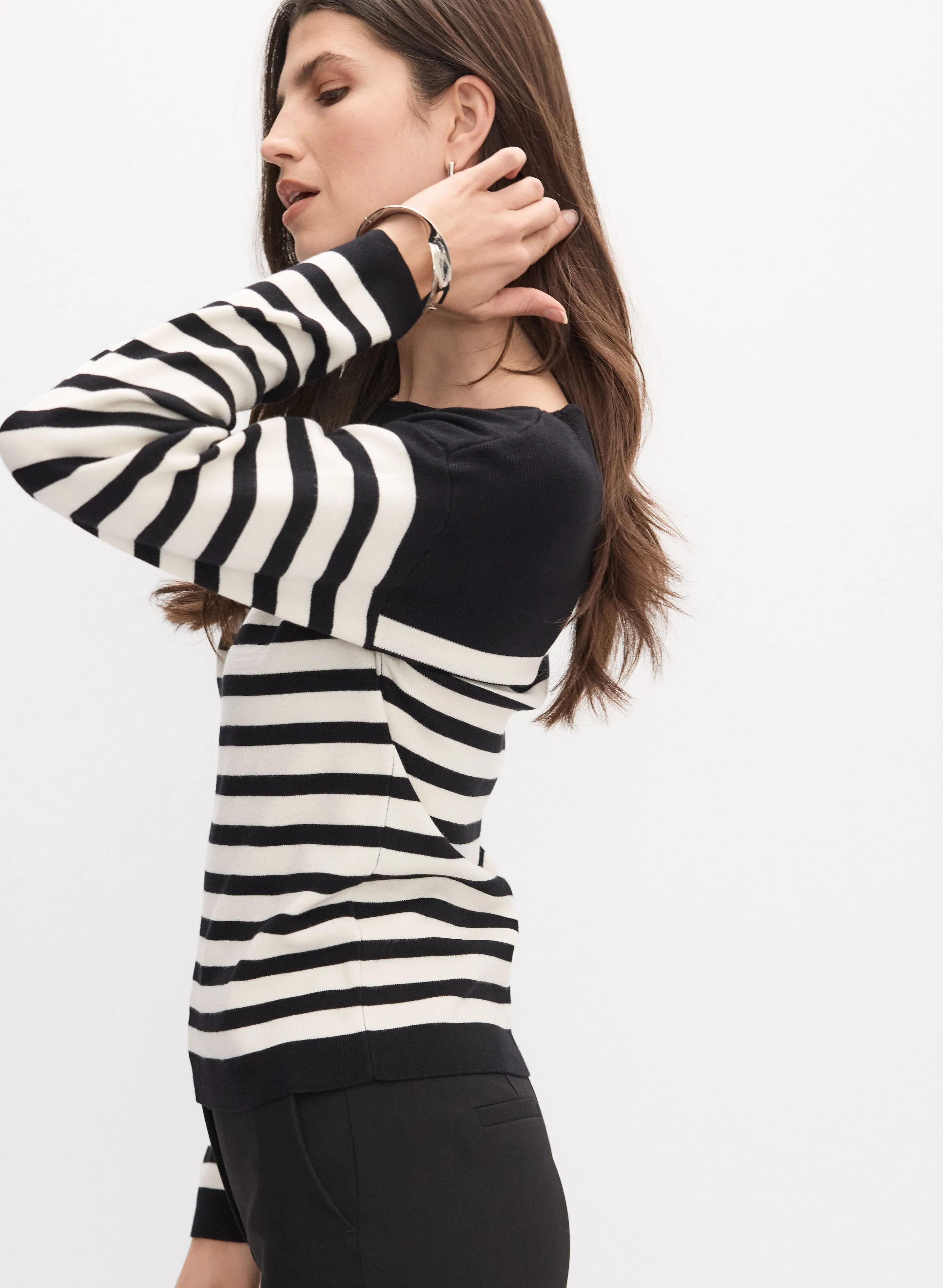 Stripe Boat Neck Sweater sold by Melanie Lyne product image thumbnail 5