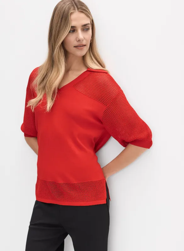 Joseph Ribkoff - Knit Polo Top sold by Melanie Lyne