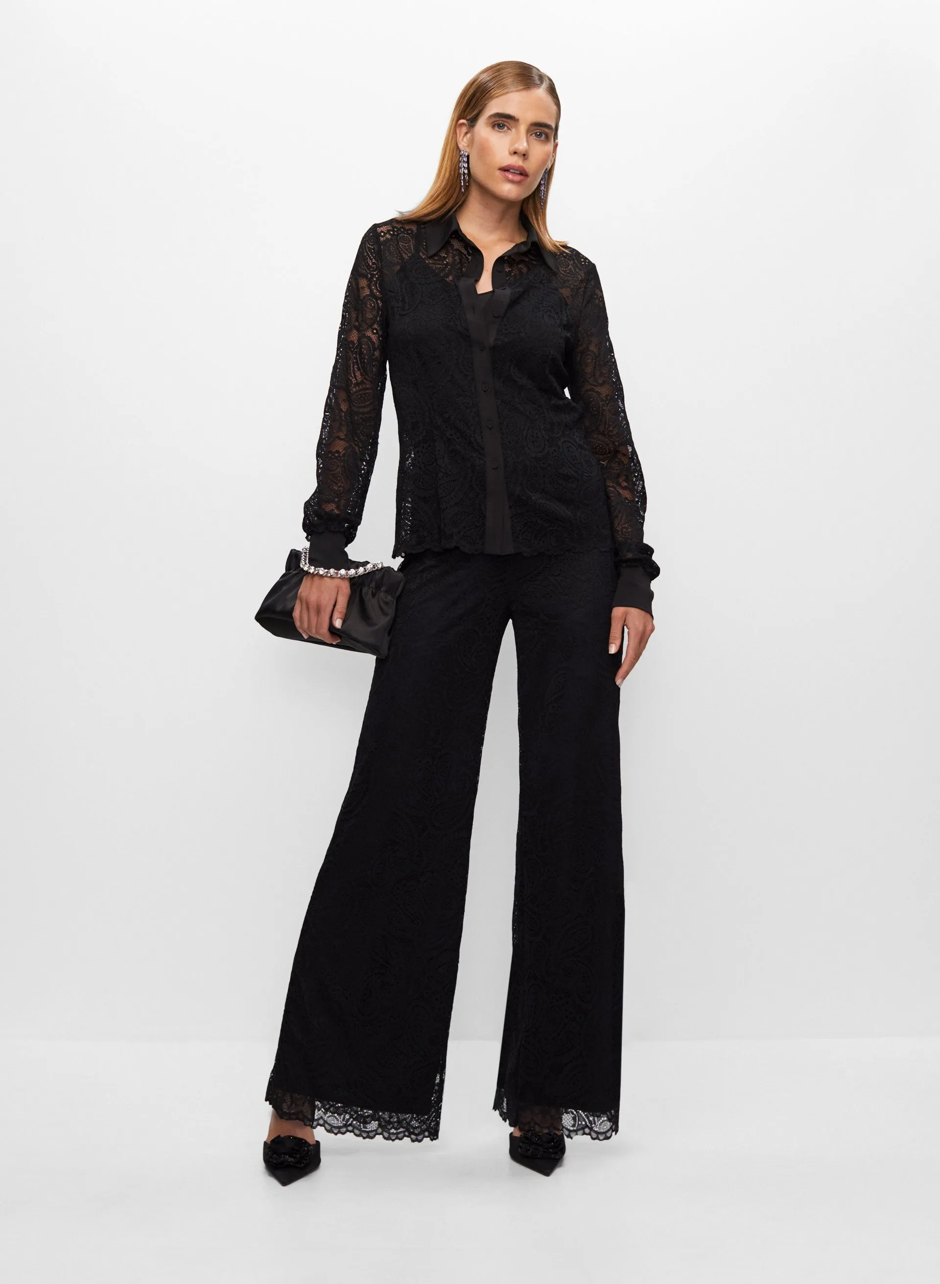 Lace Shirt & Wide Leg Pants sold by Melanie Lyne