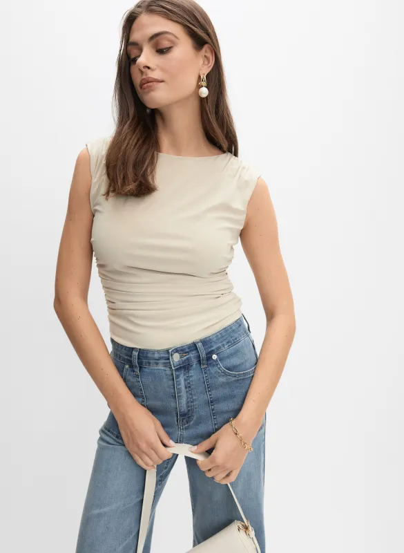 Ruched Extended Shoulder Top sold by Melanie Lyne