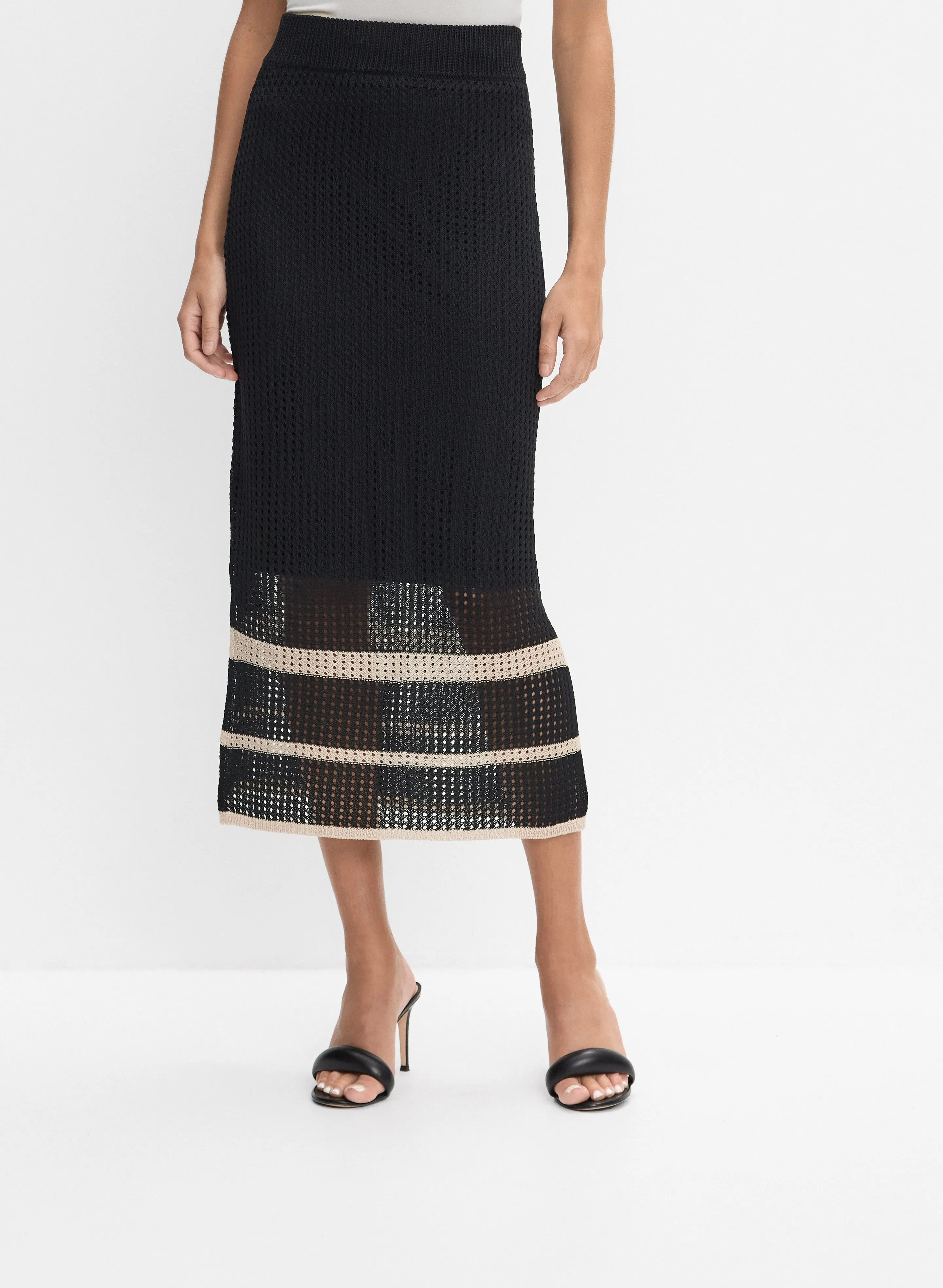 Joseph Ribkoff - Open Knit Midi Skirt sold by Melanie Lyne