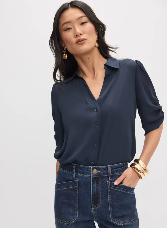 Button-Down Crepe Blouse sold by Melanie Lyne