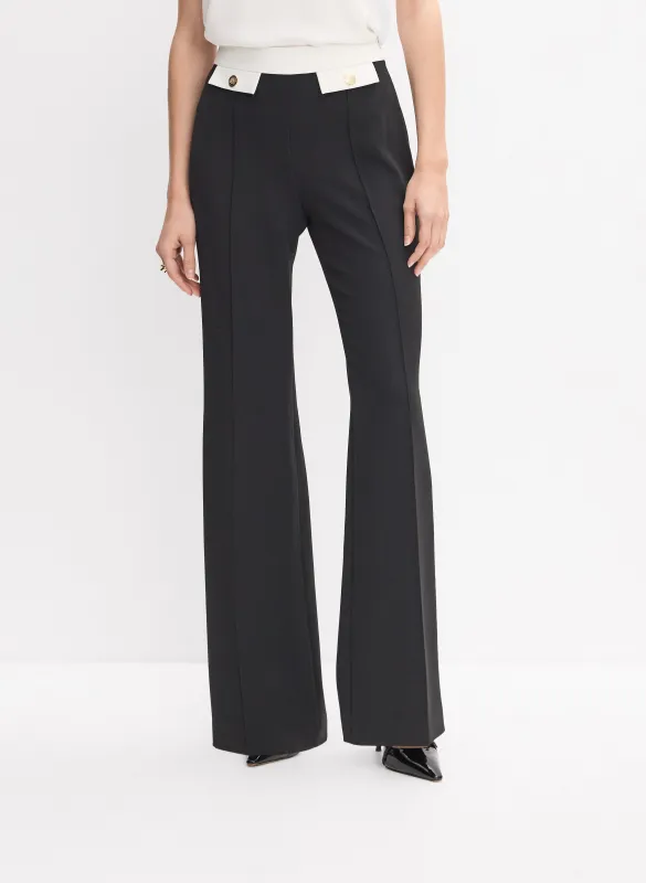 Contrast Detail Flare-Leg Pants sold by Melanie Lyne