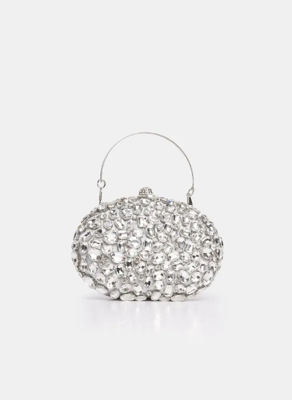 Oval Crystal Box Clutch sold by Melanie Lyne