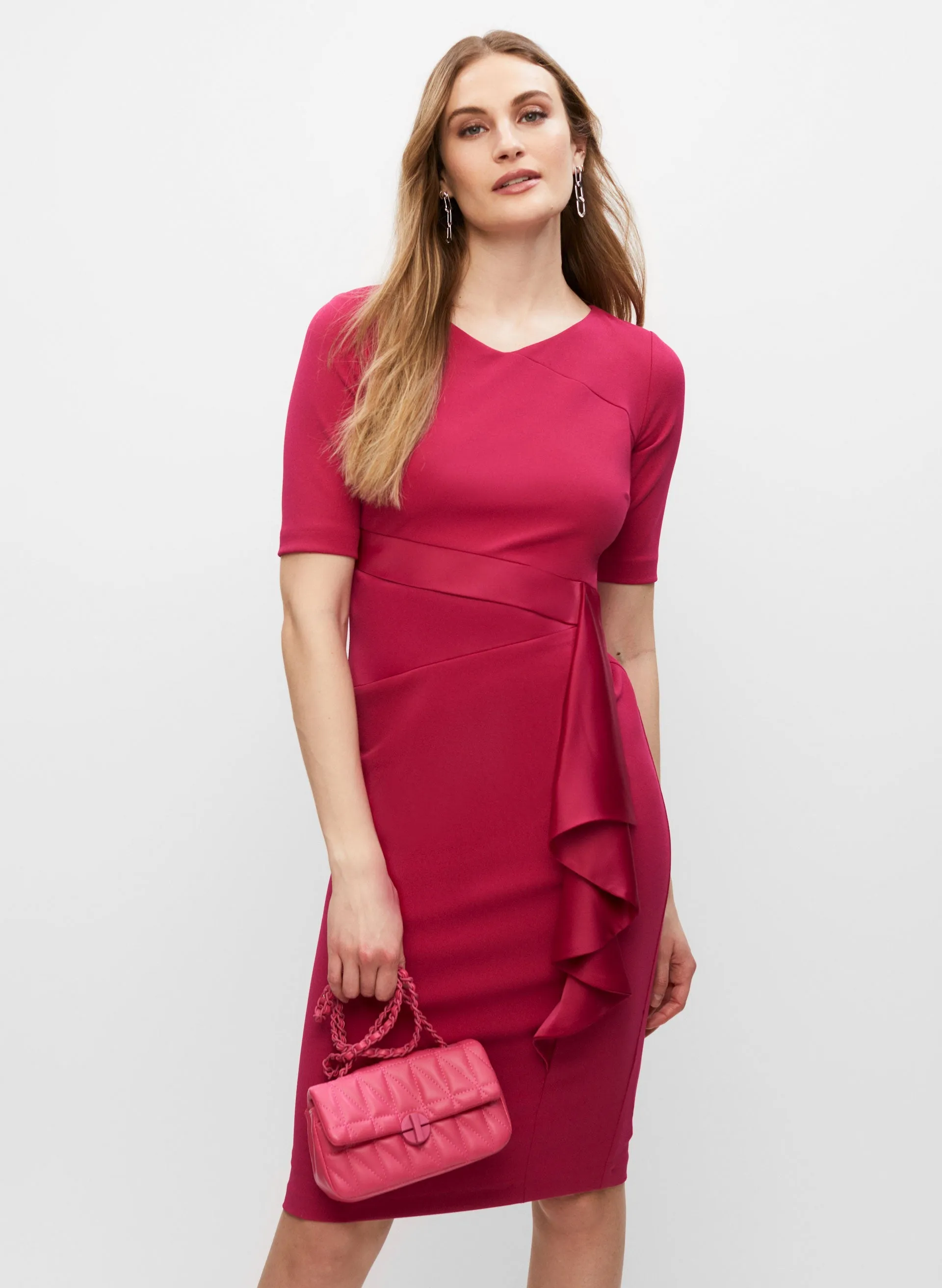 Cascading Satin Ruffle Dress sold by Melanie Lyne product image thumbnail 2