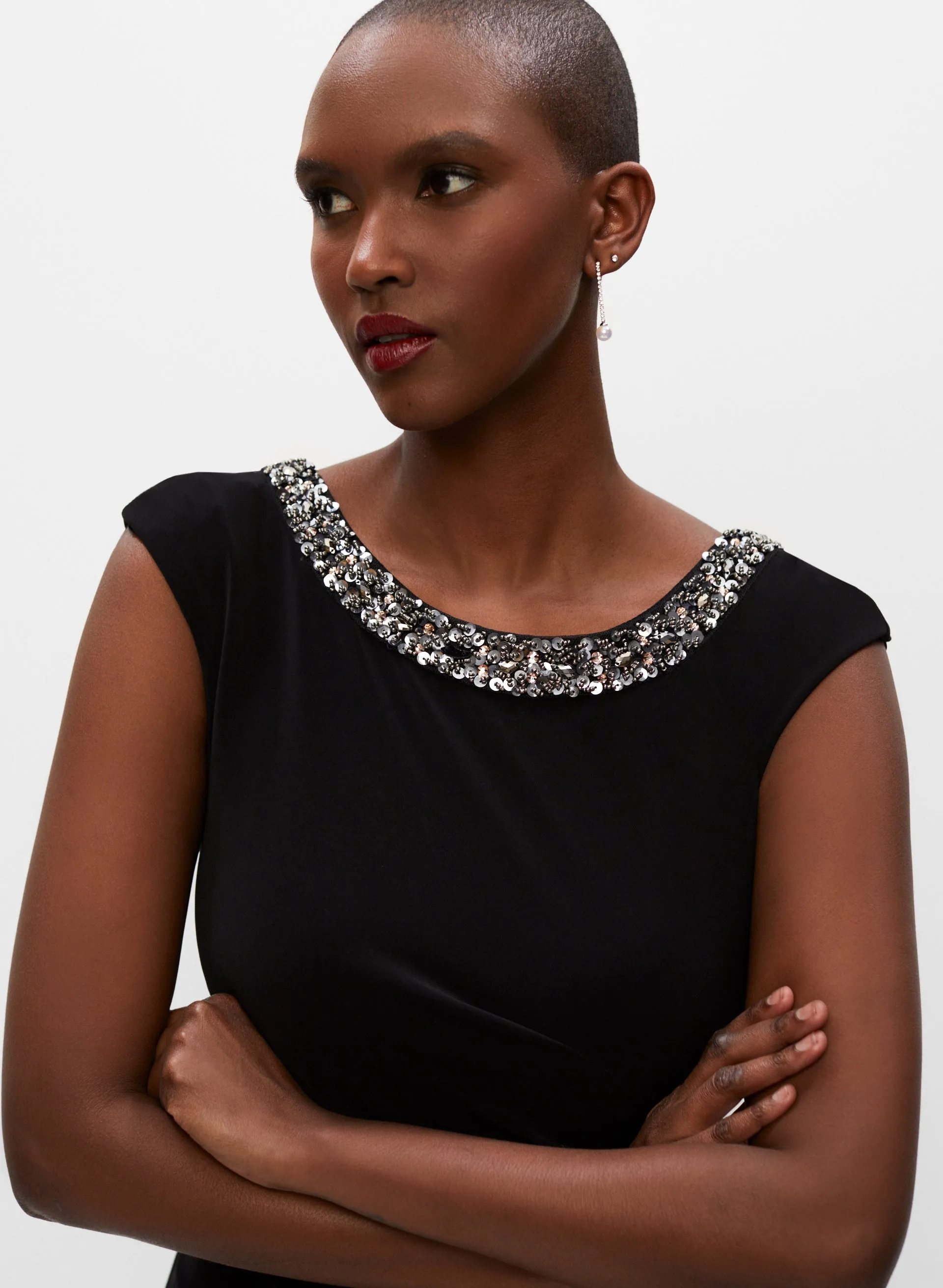 Joseph Ribkoff - Bejewelled Collar Dress sold by Melanie Lyne product image thumbnail 4