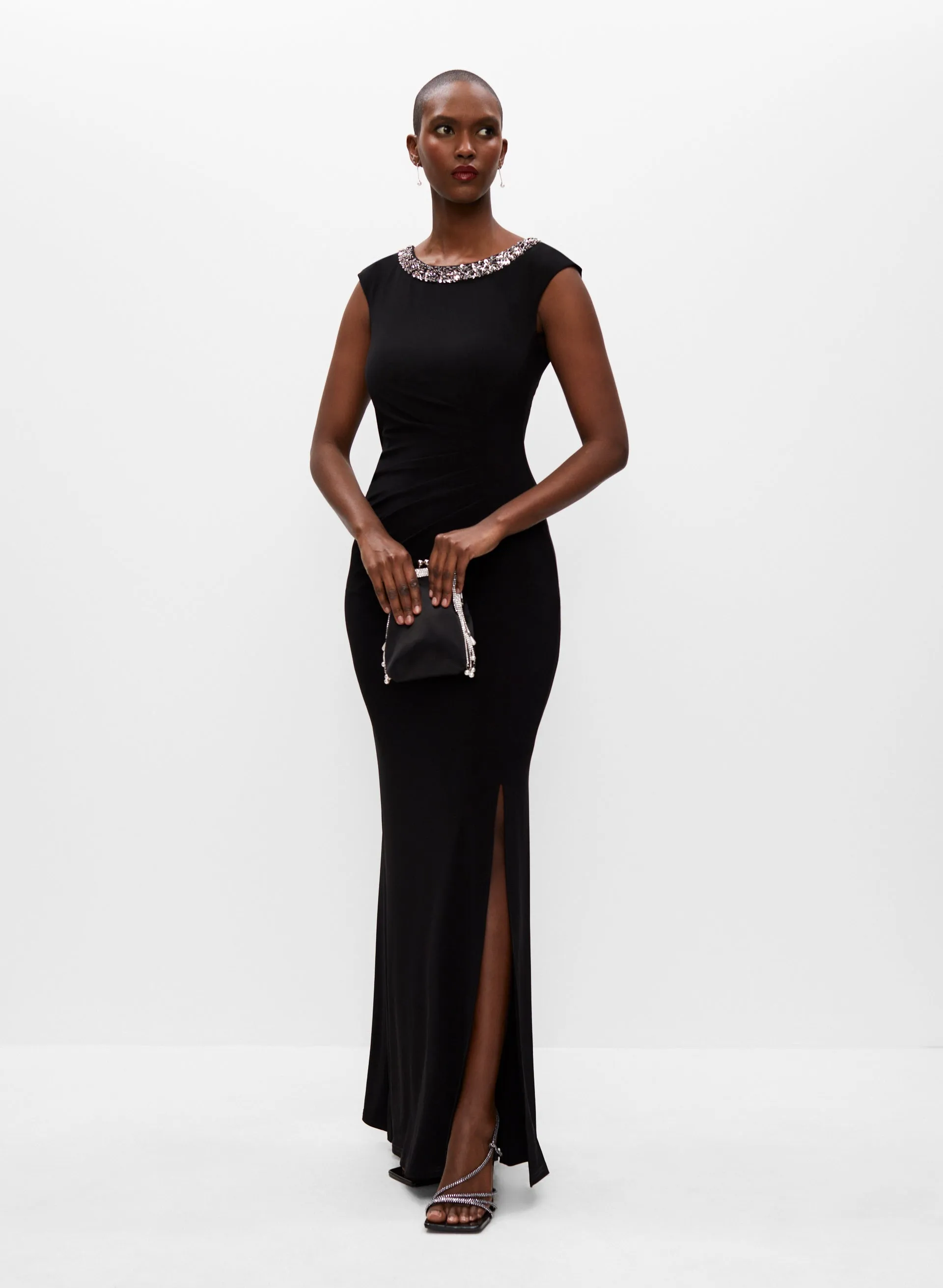 Joseph Ribkoff - Bejewelled Collar Dress sold by Melanie Lyne
