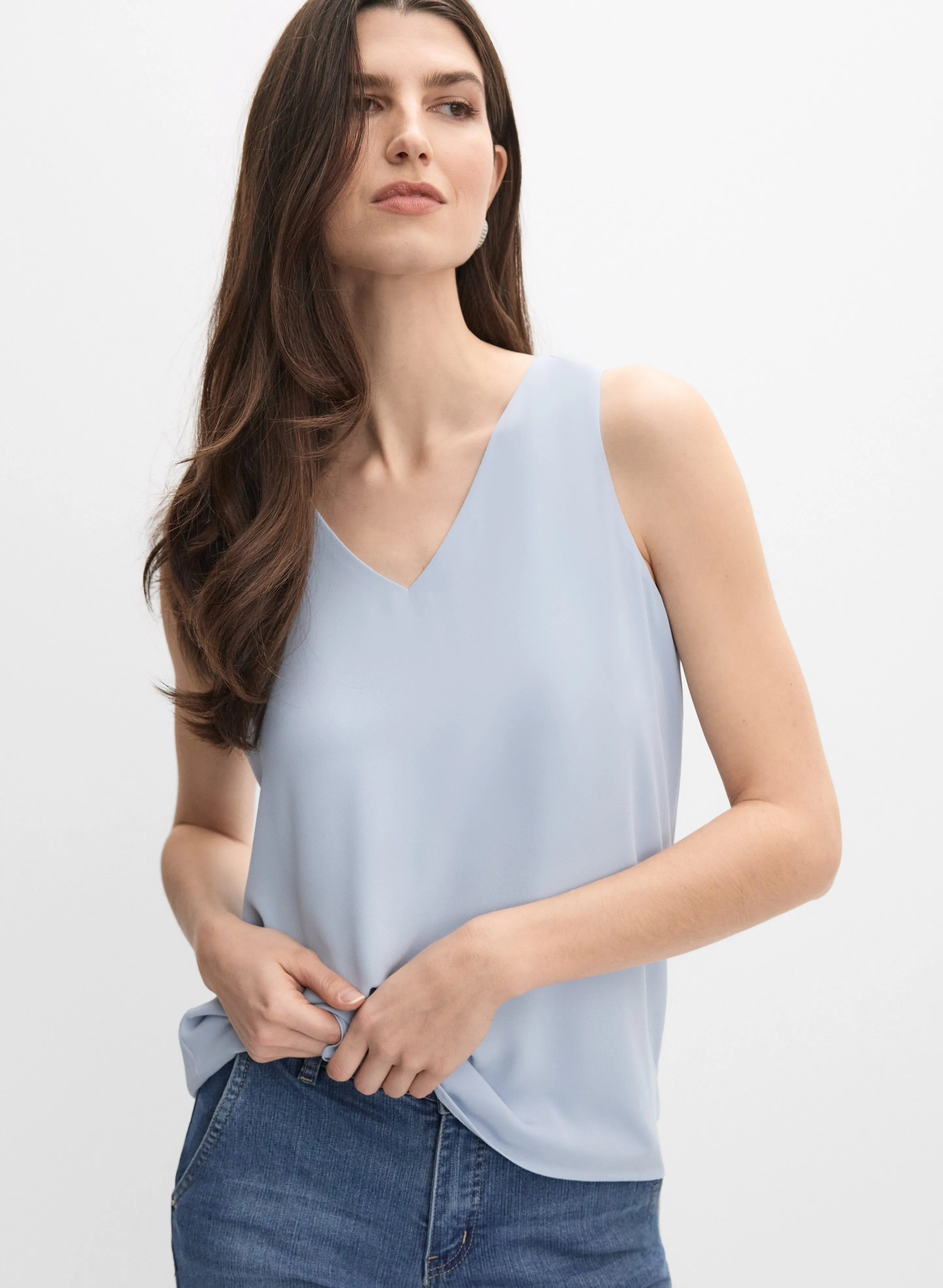Sleeveless V-Neck Blouse sold by Melanie Lyne product image thumbnail 5