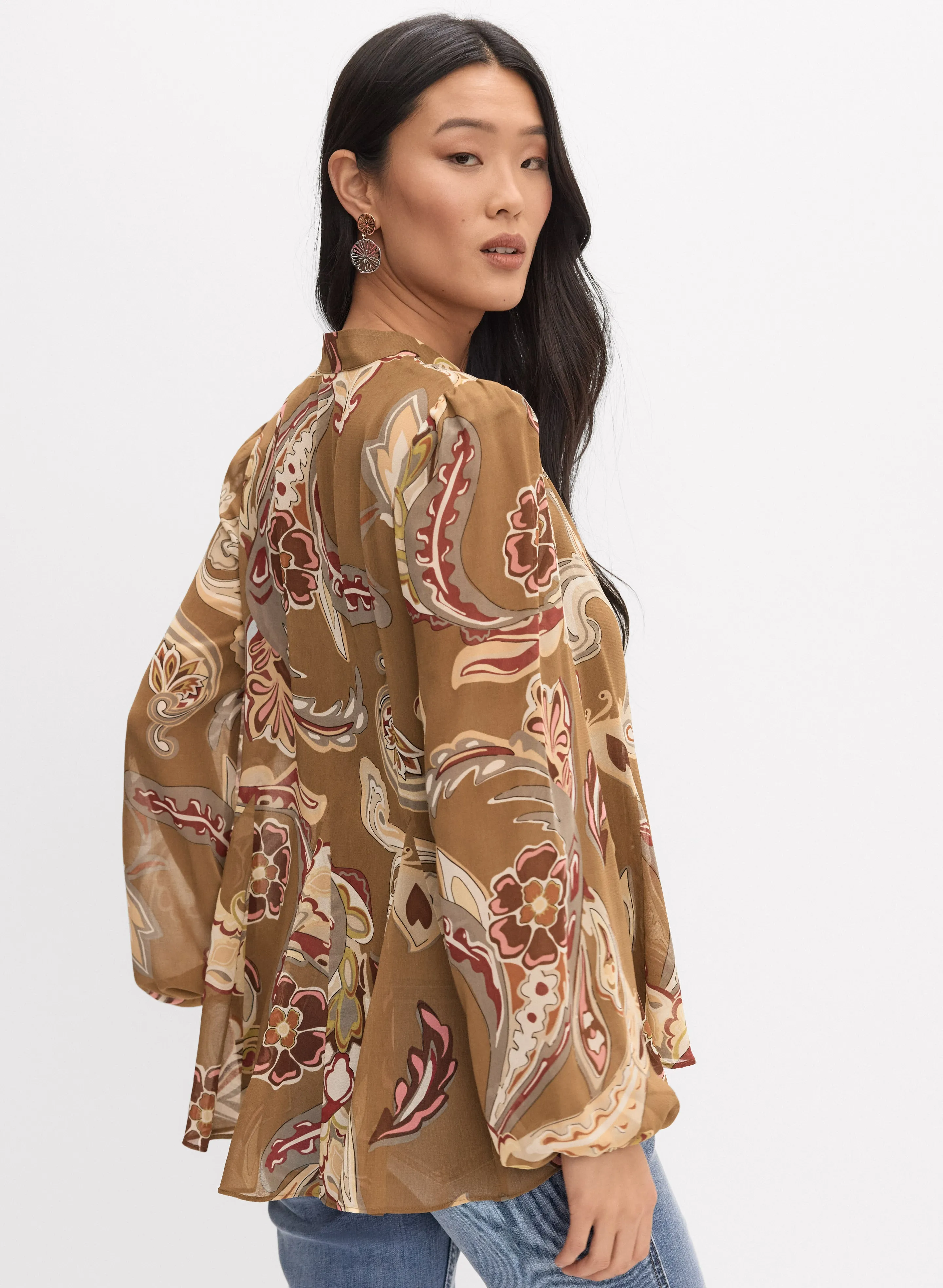 Paisley Print Chiffon Blouse sold by Melanie Lyne product image thumbnail 5