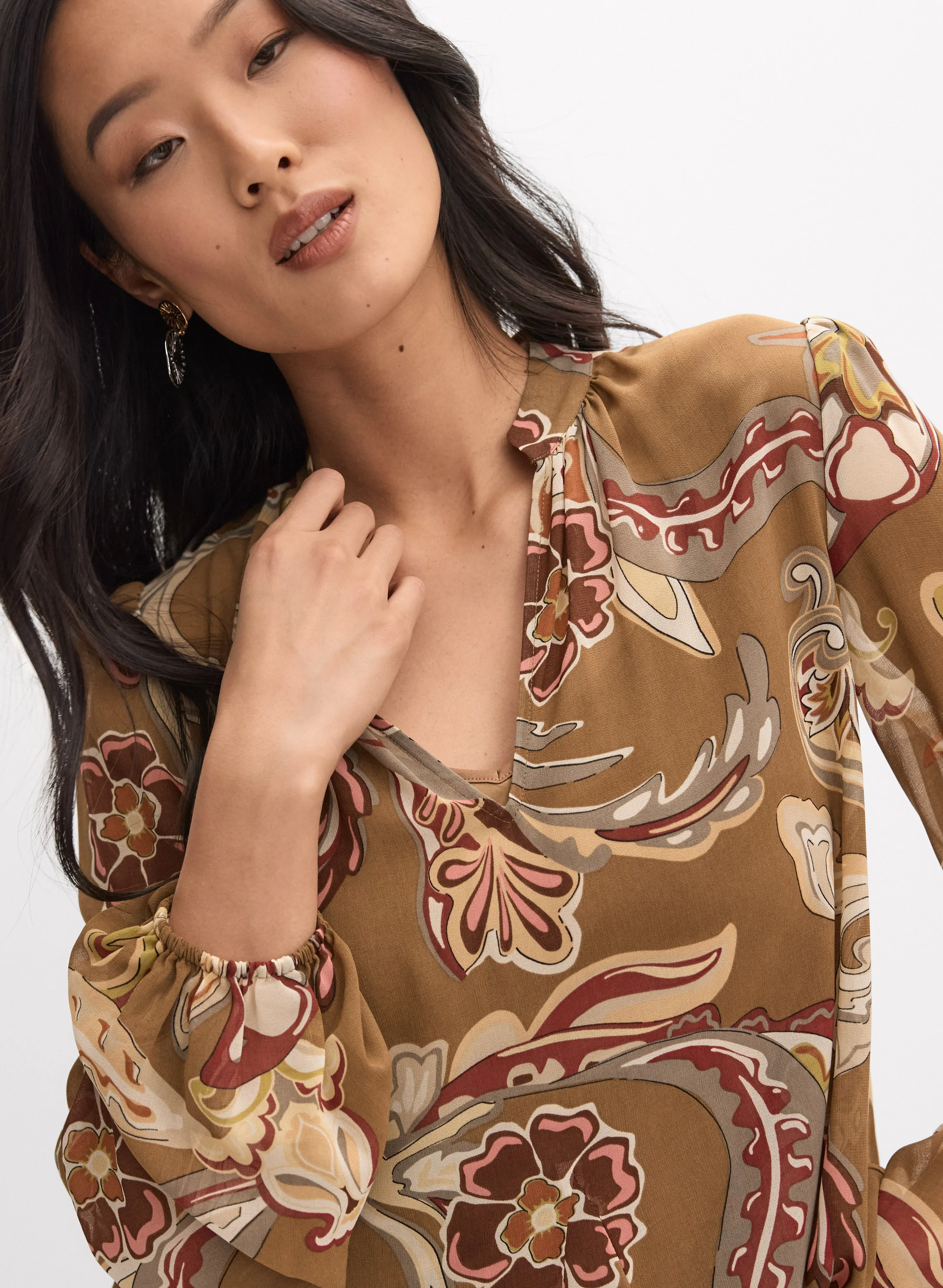 Paisley Print Chiffon Blouse sold by Melanie Lyne product image thumbnail 2