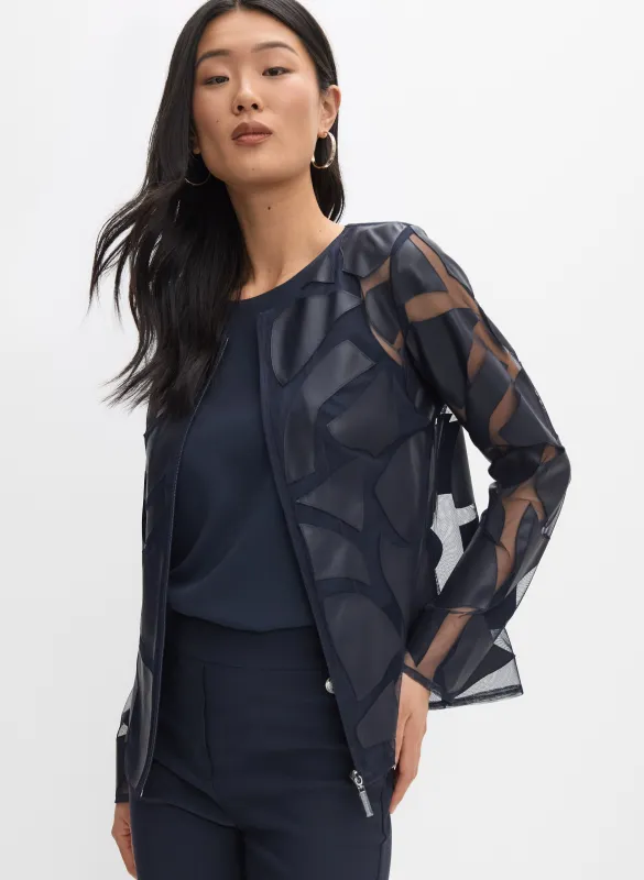 Joseph Ribkoff - Mesh Zip Jacket made by Melanie Lyne