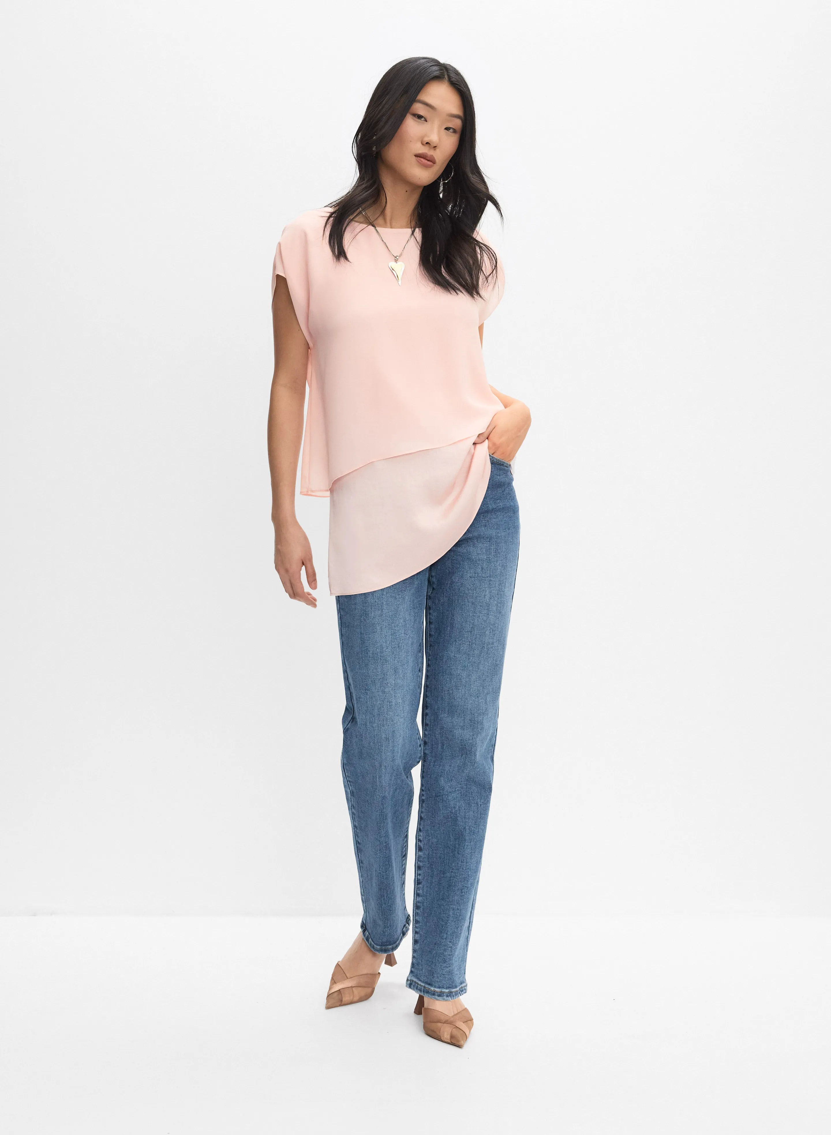 Joseph Ribkoff - Layered Asymmetrical Blouse sold by Melanie Lyne product image thumbnail 3
