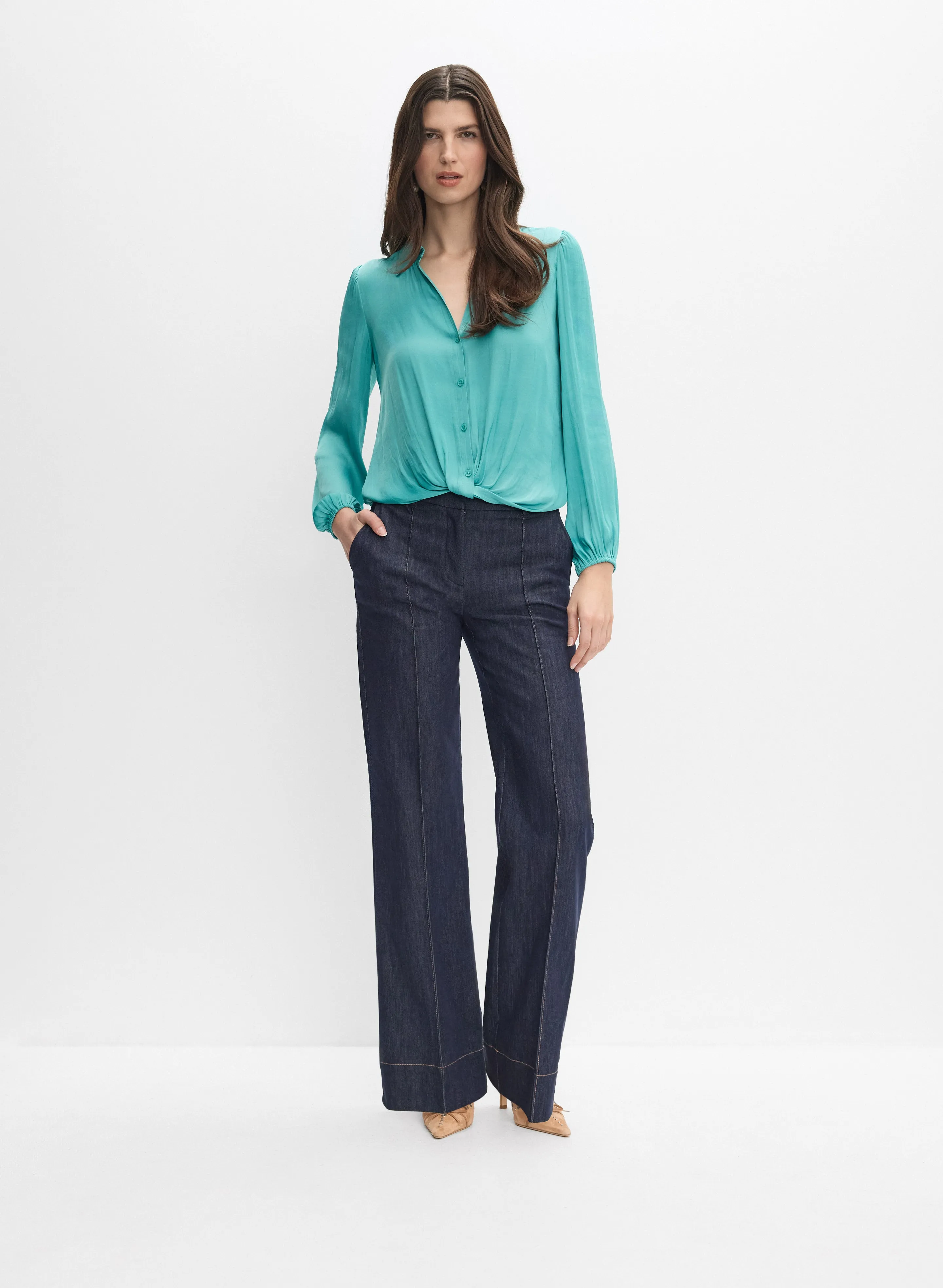 Crinkle Satin Blouse sold by Melanie Lyne product image thumbnail 3