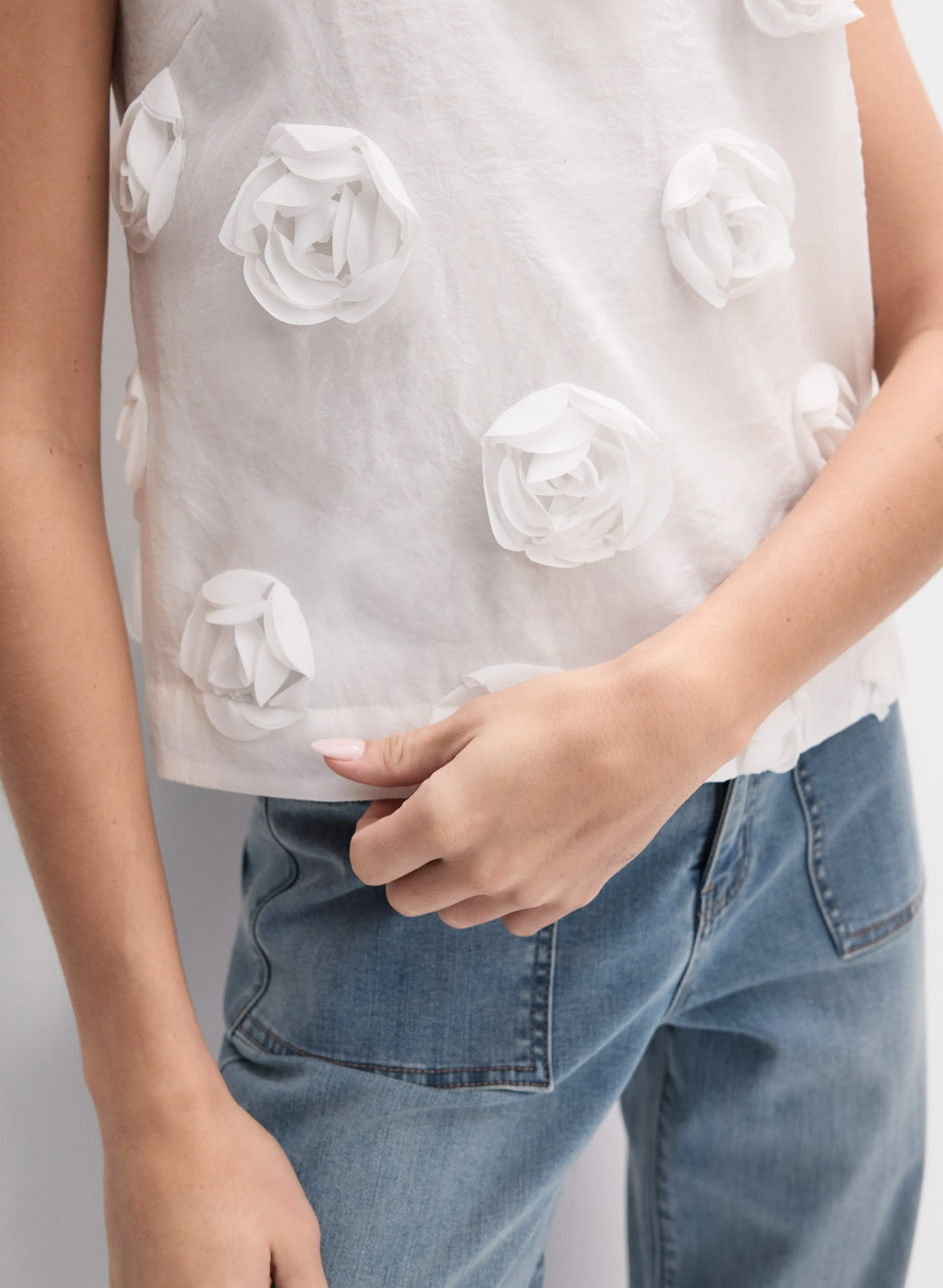 Joseph Ribkoff - Sleeveless Rosette Blouse sold by Melanie Lyne product image thumbnail 5