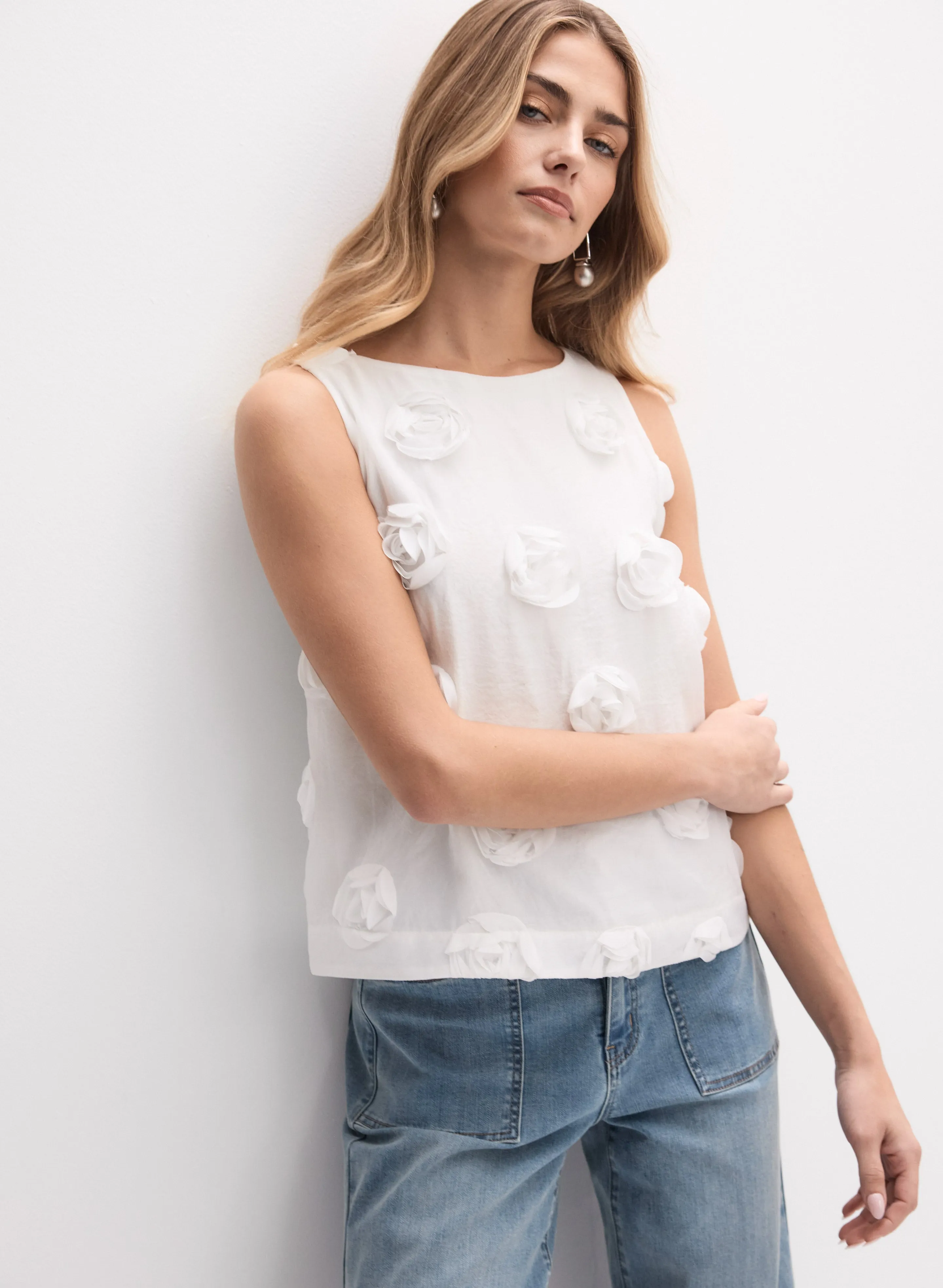Joseph Ribkoff - Sleeveless Rosette Blouse sold by Melanie Lyne