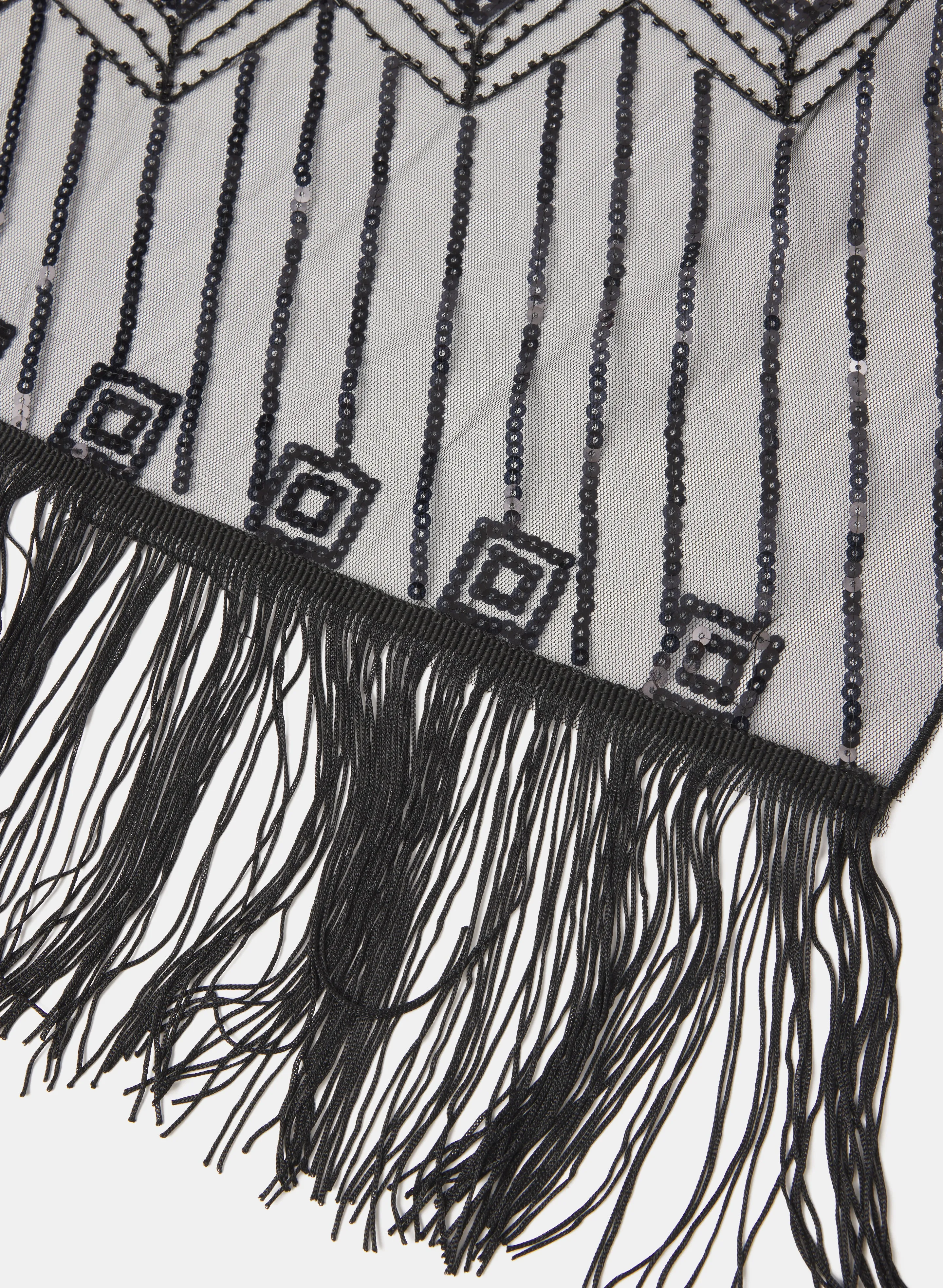 Fringed Sequin Embellished Shawl sold by Melanie Lyne product image thumbnail 2