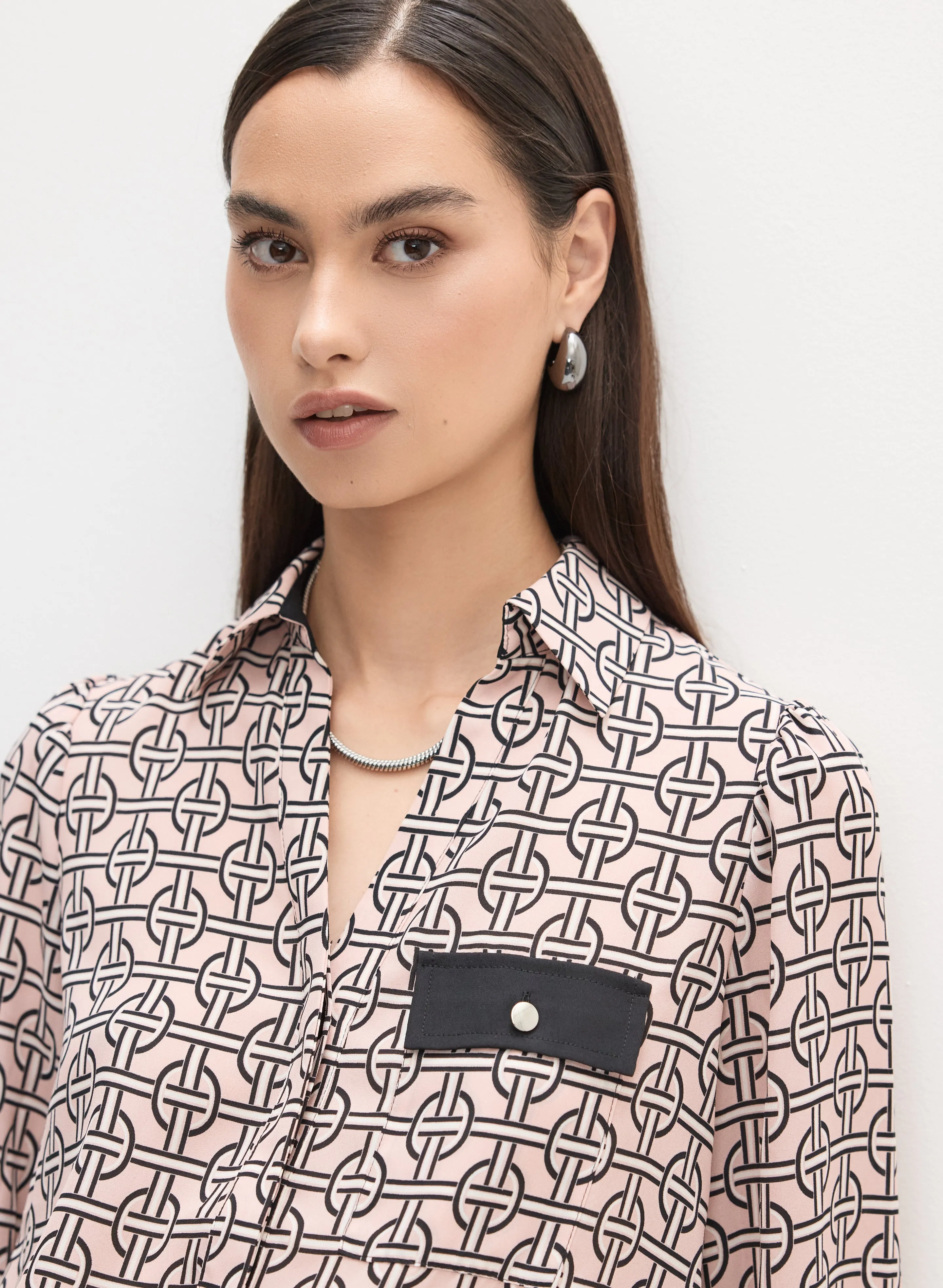 Geometric Print Long Sleeve Blouse sold by Melanie Lyne product image thumbnail 2