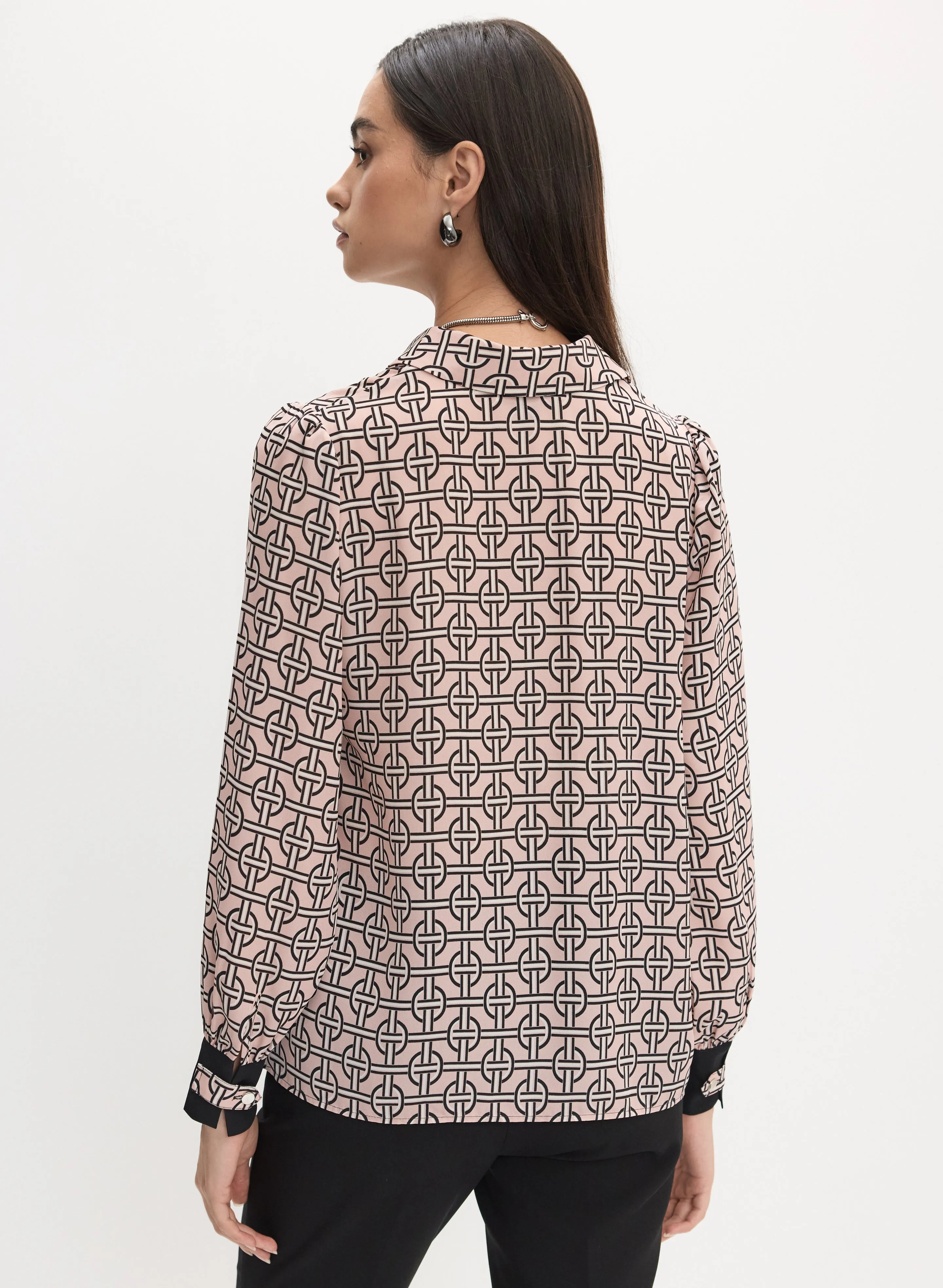Geometric Print Long Sleeve Blouse sold by Melanie Lyne product image thumbnail 4