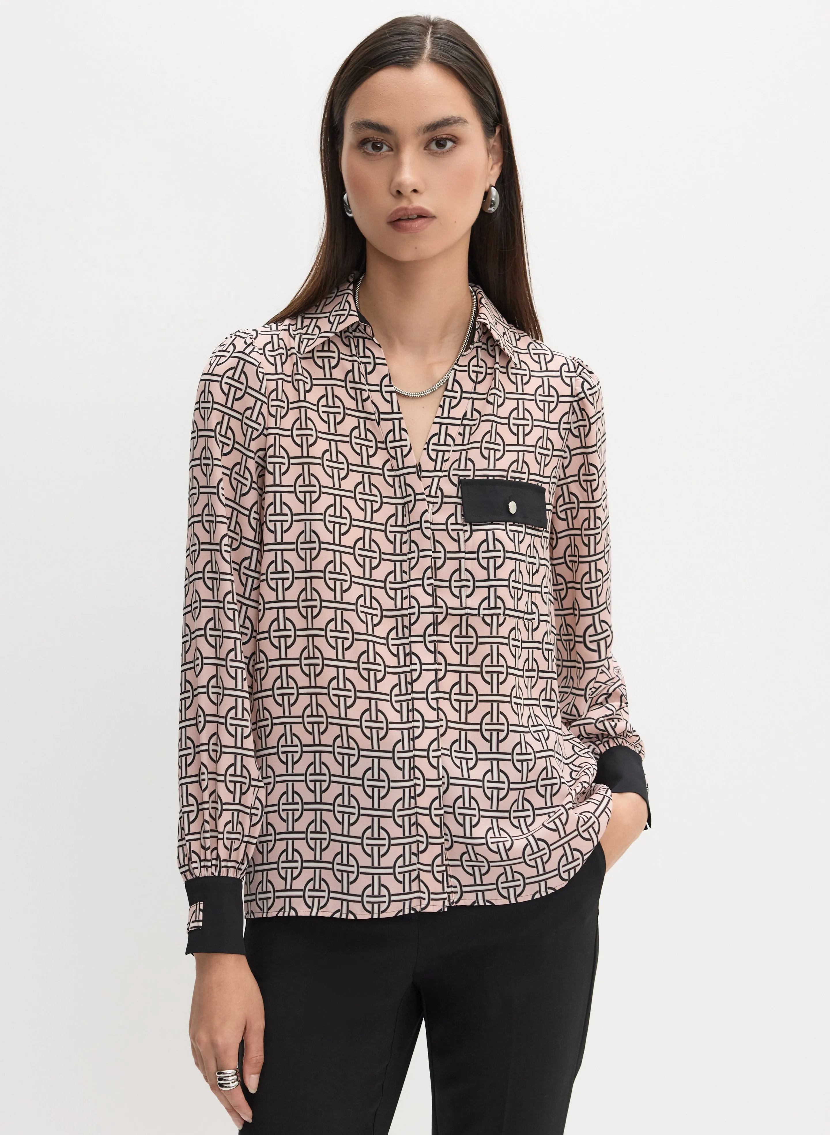 Geometric Print Long Sleeve Blouse sold by Melanie Lyne product image thumbnail 5