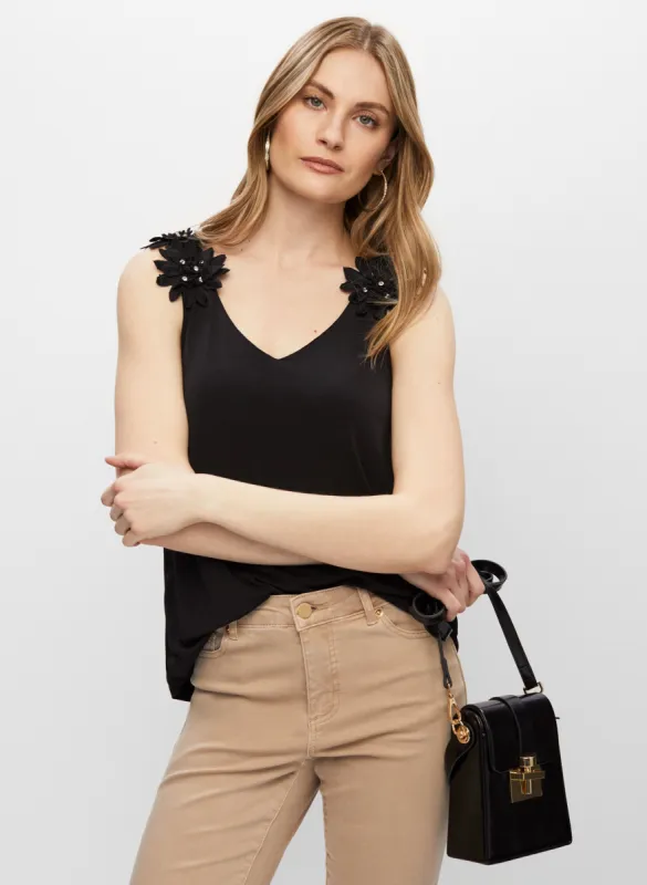 Flower Strap Crystal Detail Top sold by Melanie Lyne