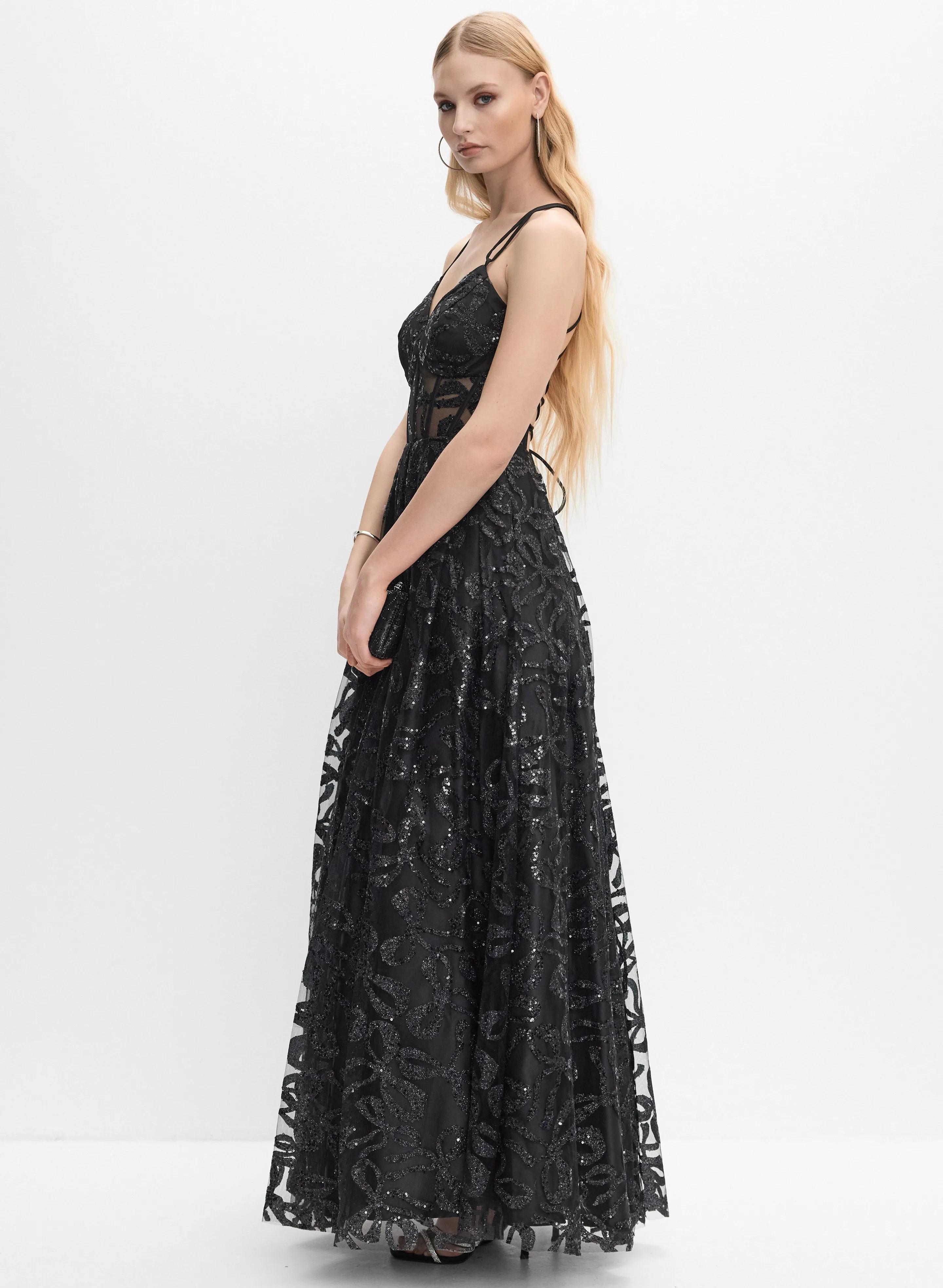Glitter Tulle Ballgown Dress sold by Melanie Lyne product image thumbnail 3