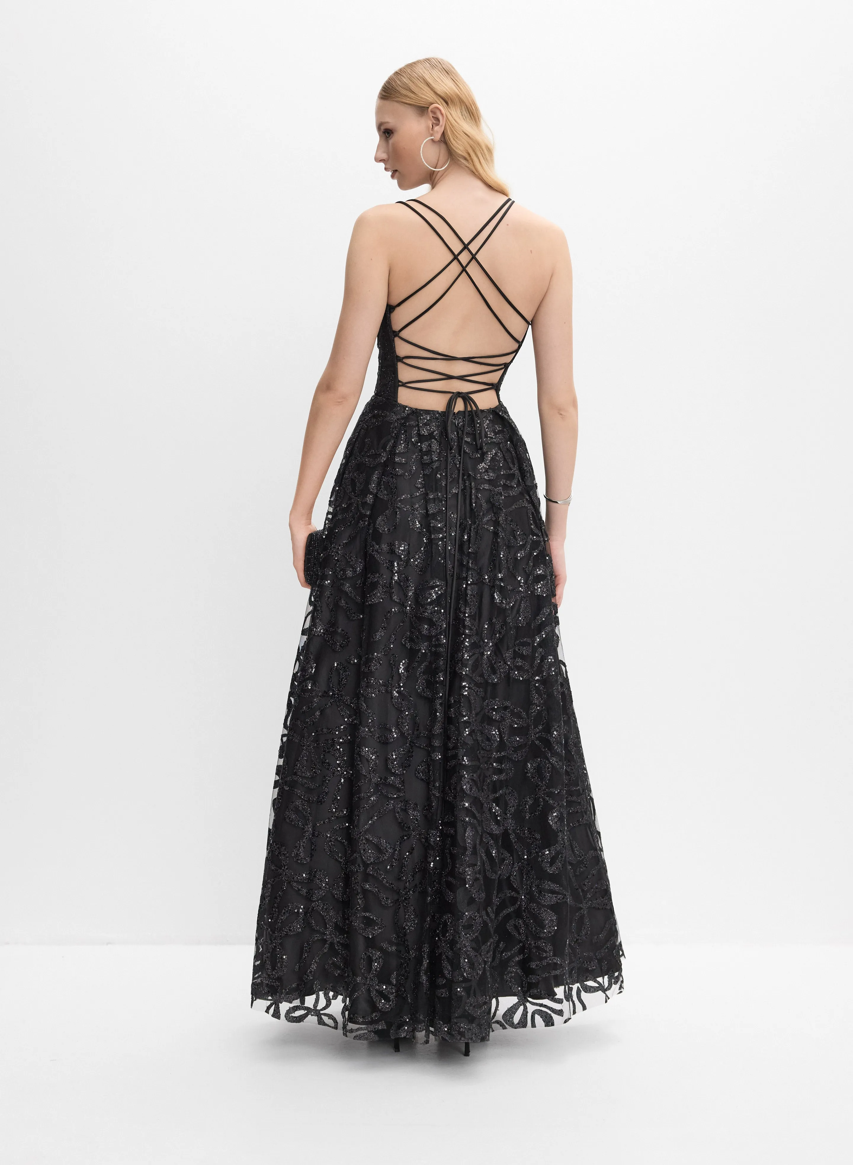 Glitter Tulle Ballgown Dress sold by Melanie Lyne product image thumbnail 4