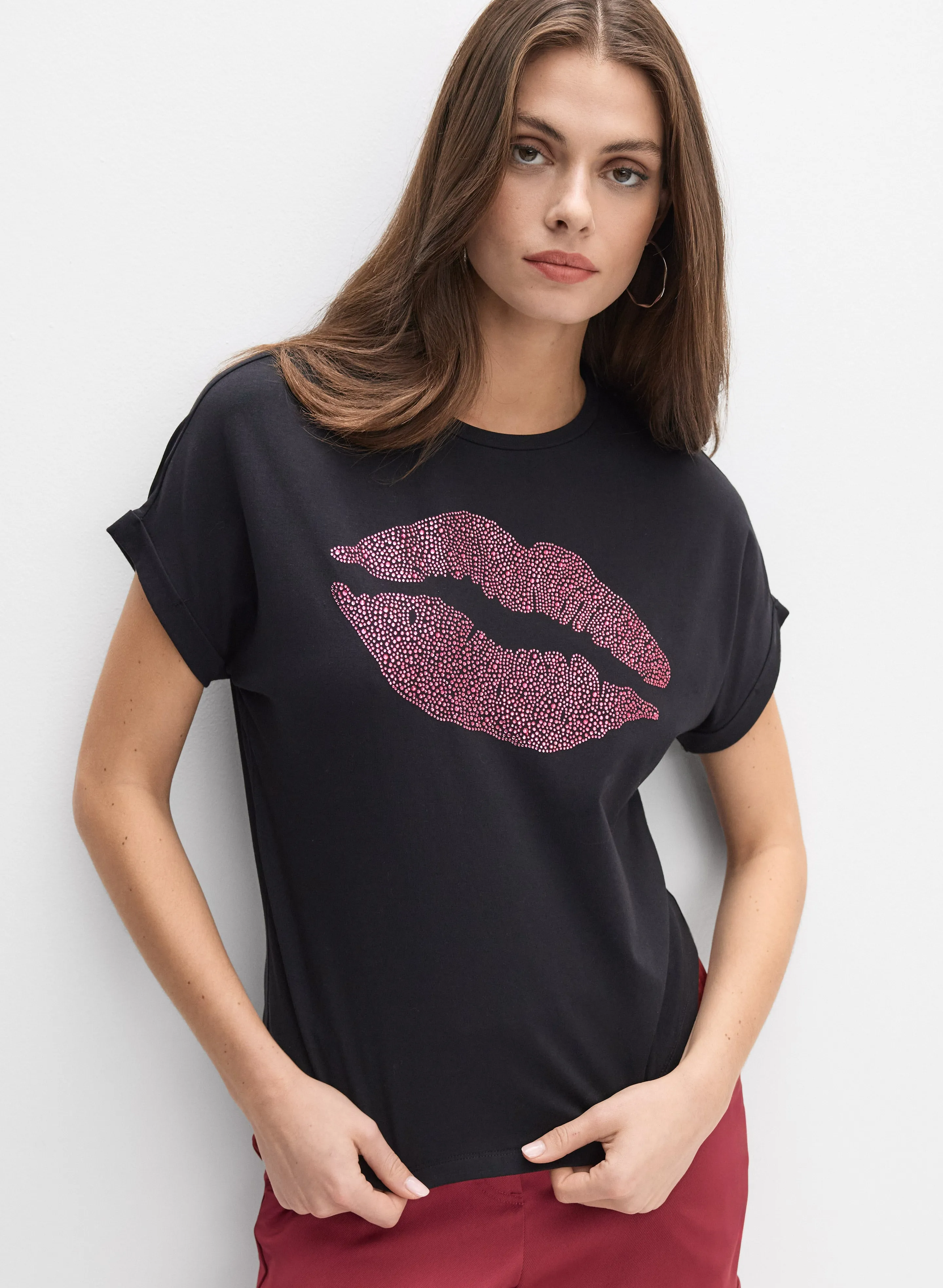 Rhinestone Lips T-Shirt sold by Melanie Lyne product image thumbnail 5
