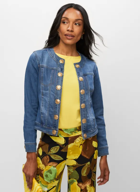 Crested Button Denim Jacket sold by Melanie Lyne