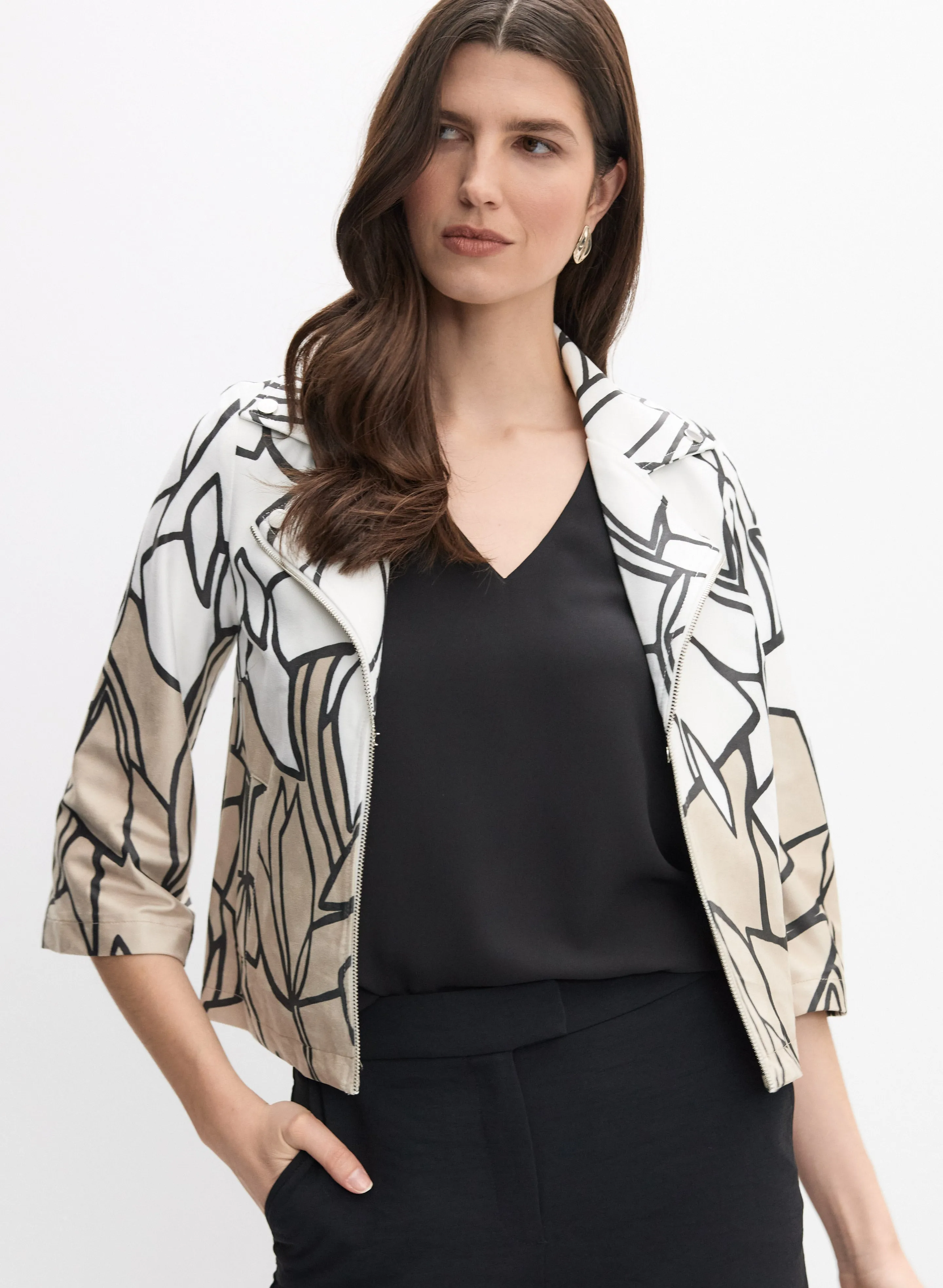 Joseph Ribkoff - Abstract Zip Jacket sold by Melanie Lyne