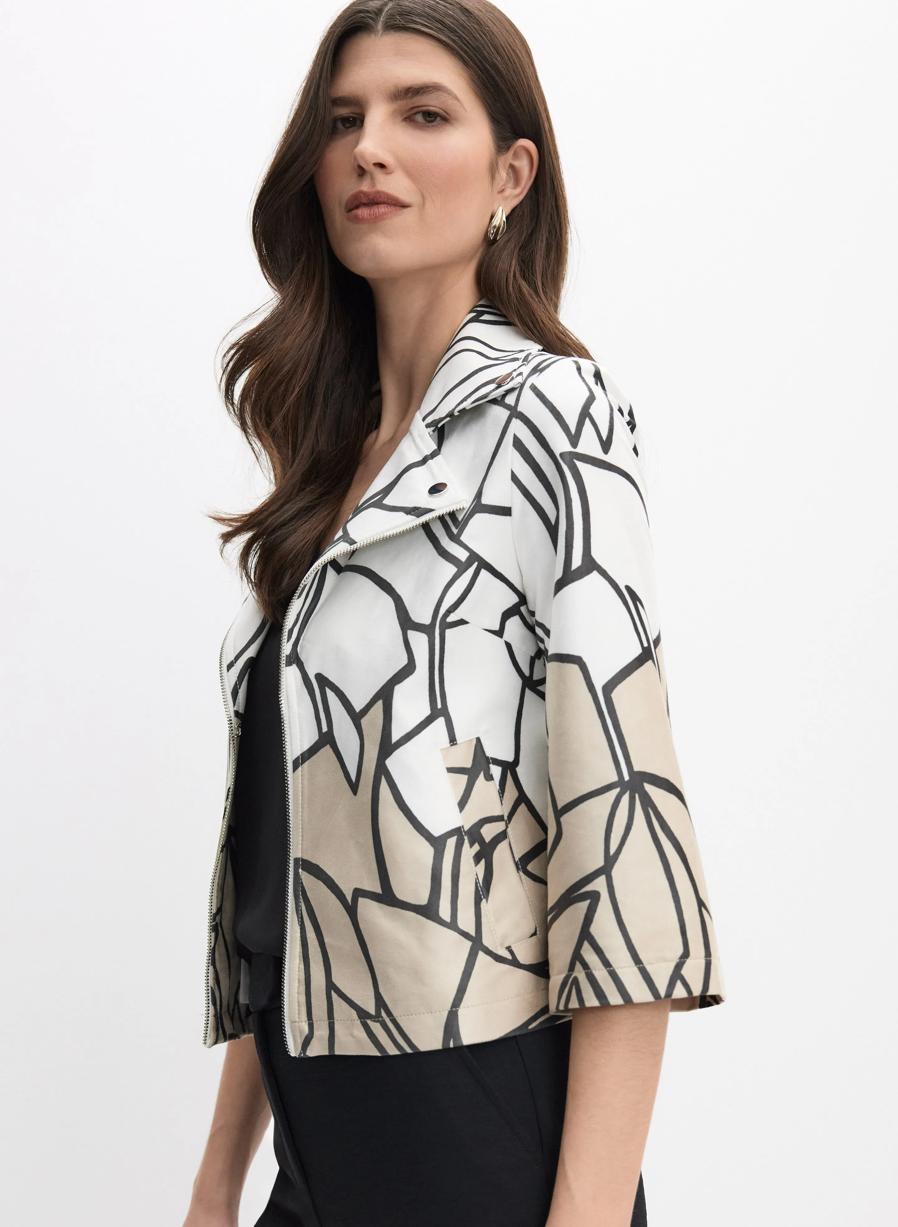 Joseph Ribkoff - Abstract Zip Jacket sold by Melanie Lyne product image thumbnail 5