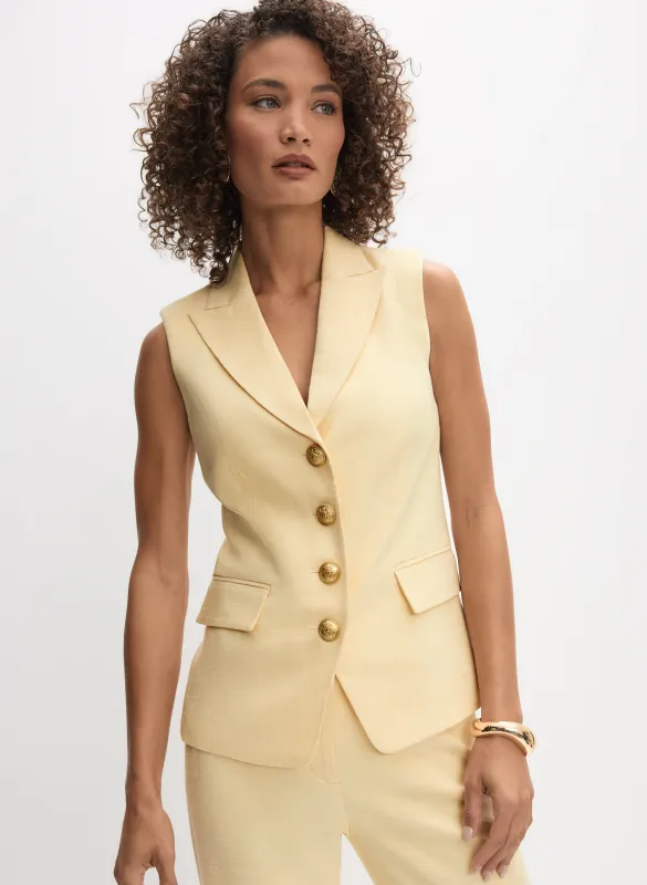 Peaked Lapel Button Vest made by Melanie Lyne