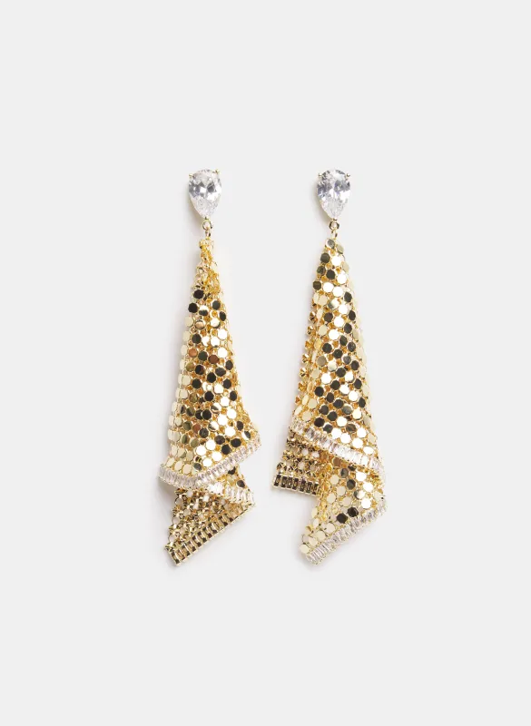 Brass Mesh Earrings made by Melanie Lyne