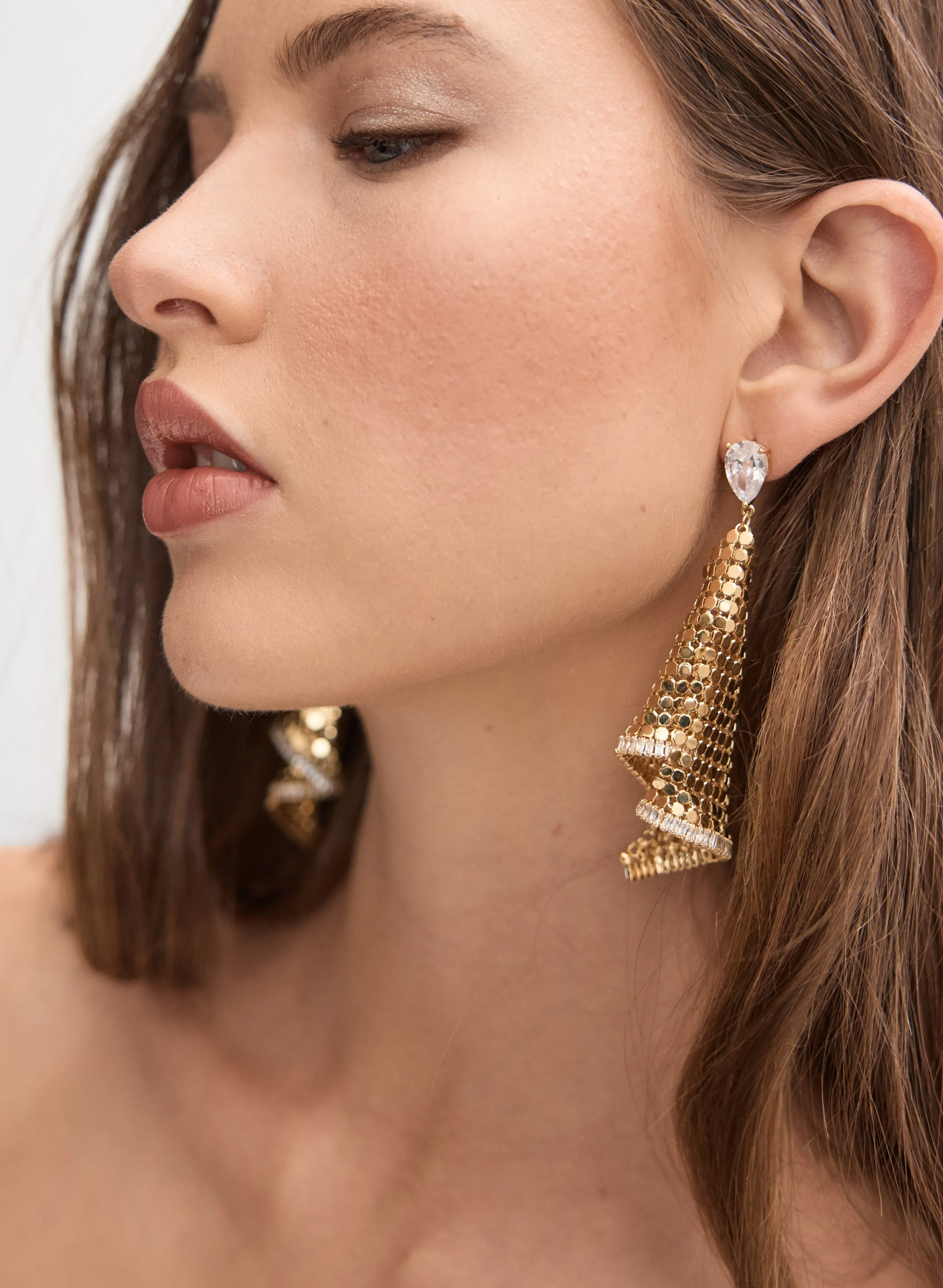 Brass Mesh Earrings sold by Melanie Lyne product image thumbnail 2