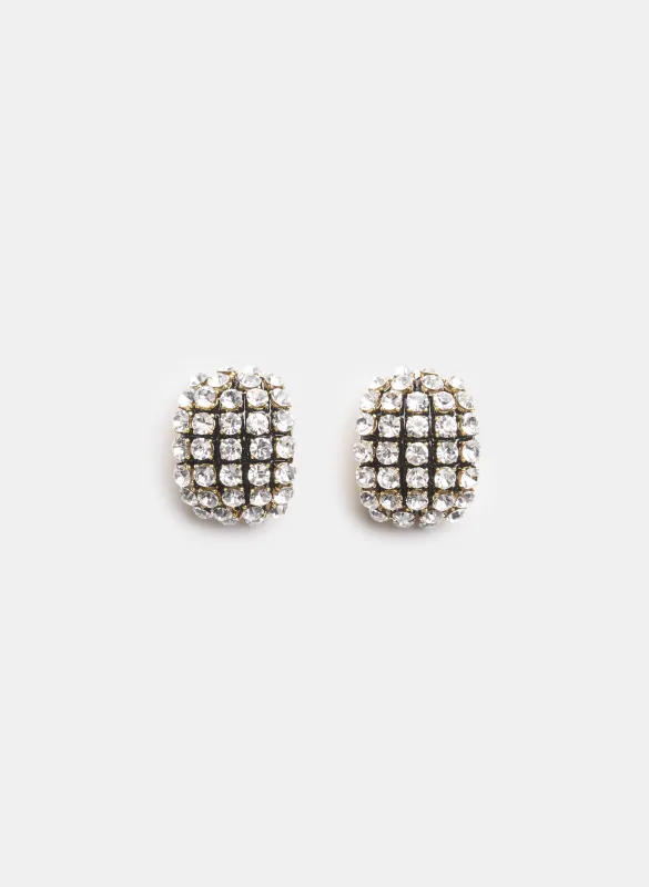 Cubic Zirconia Curved Earrings made by Melanie Lyne