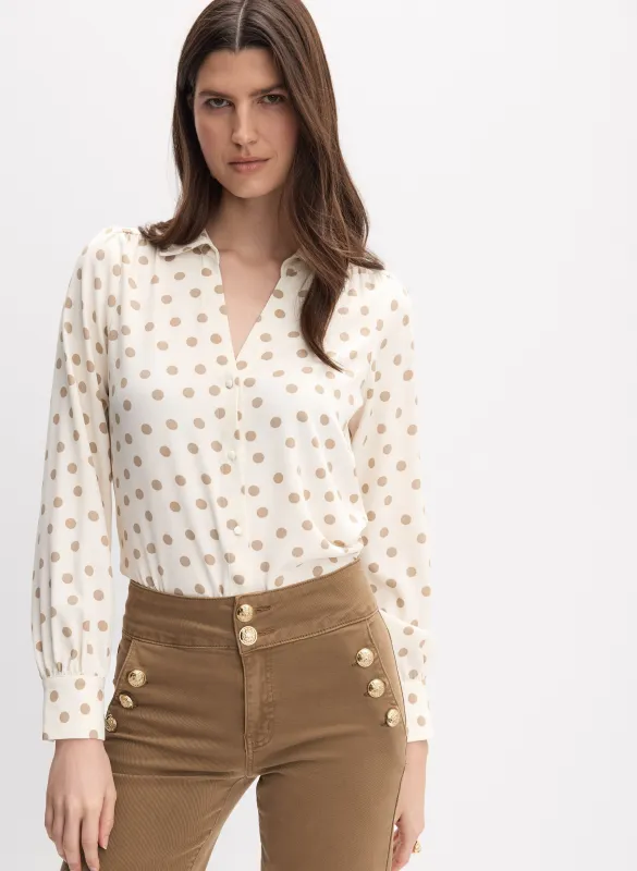 Polka Dot Button-Down Blouse made by Melanie Lyne