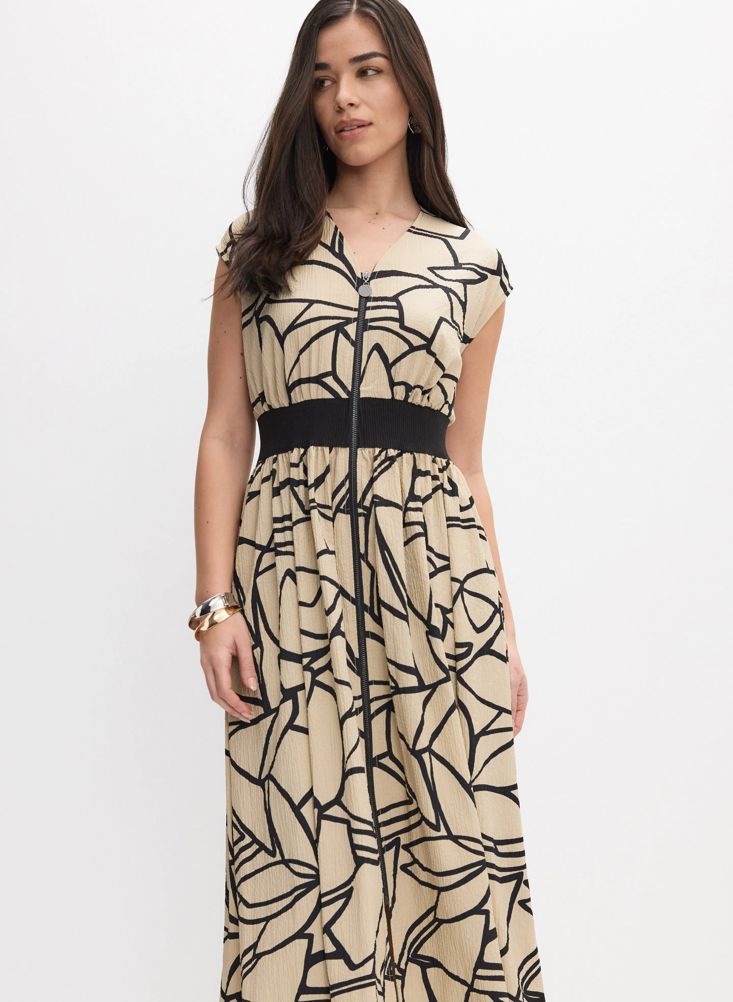 Joseph Ribkoff - Abstract Zip-Front Dress sold by Melanie Lyne product image thumbnail 4