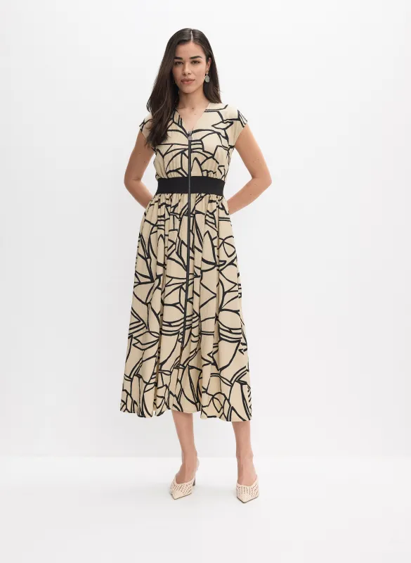 Joseph Ribkoff - Abstract Zip-Front Dress made by Melanie Lyne