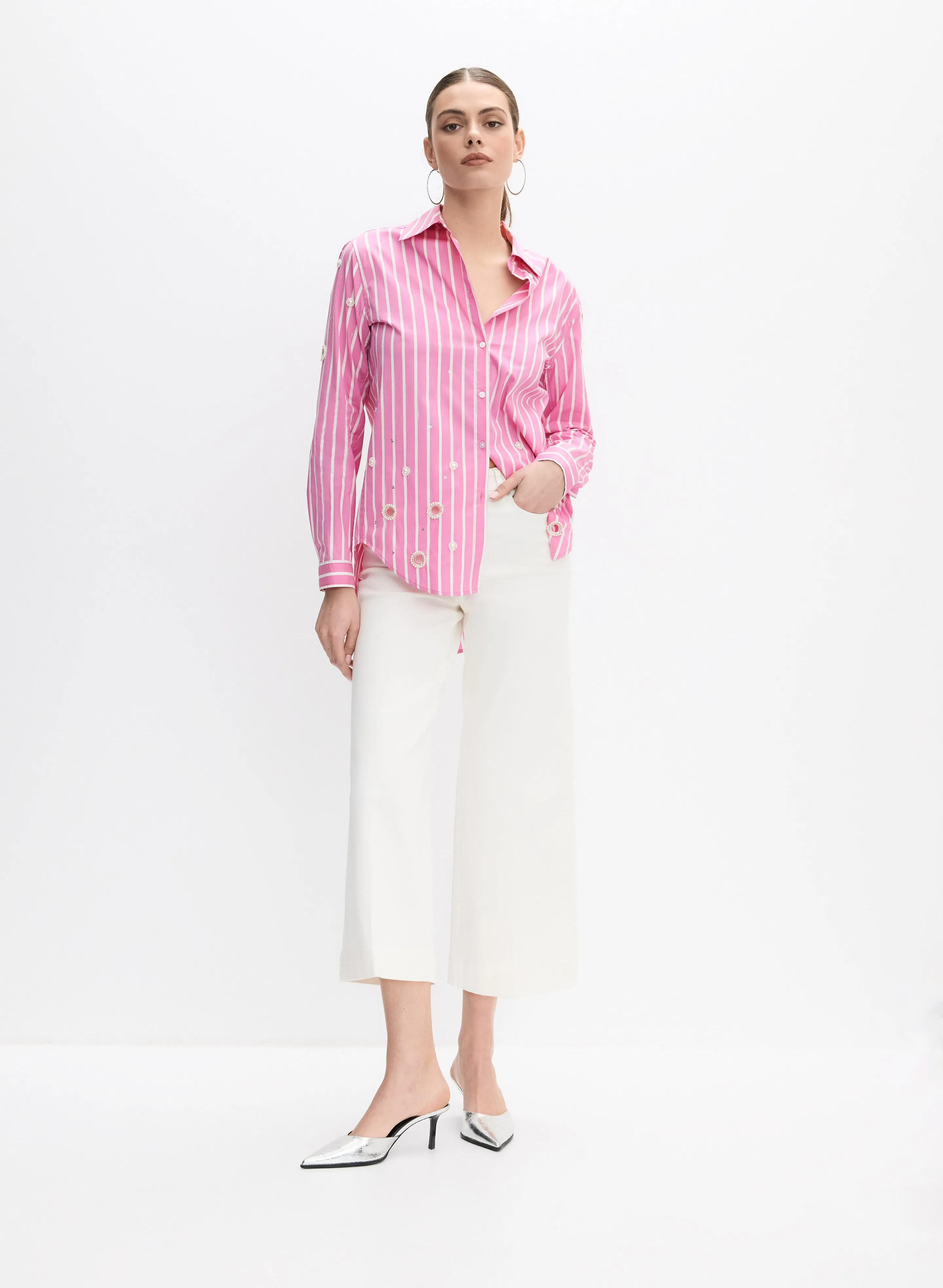 Joseph Ribkoff - Stripe Pearl Applique Blouse sold by Melanie Lyne product image thumbnail 3