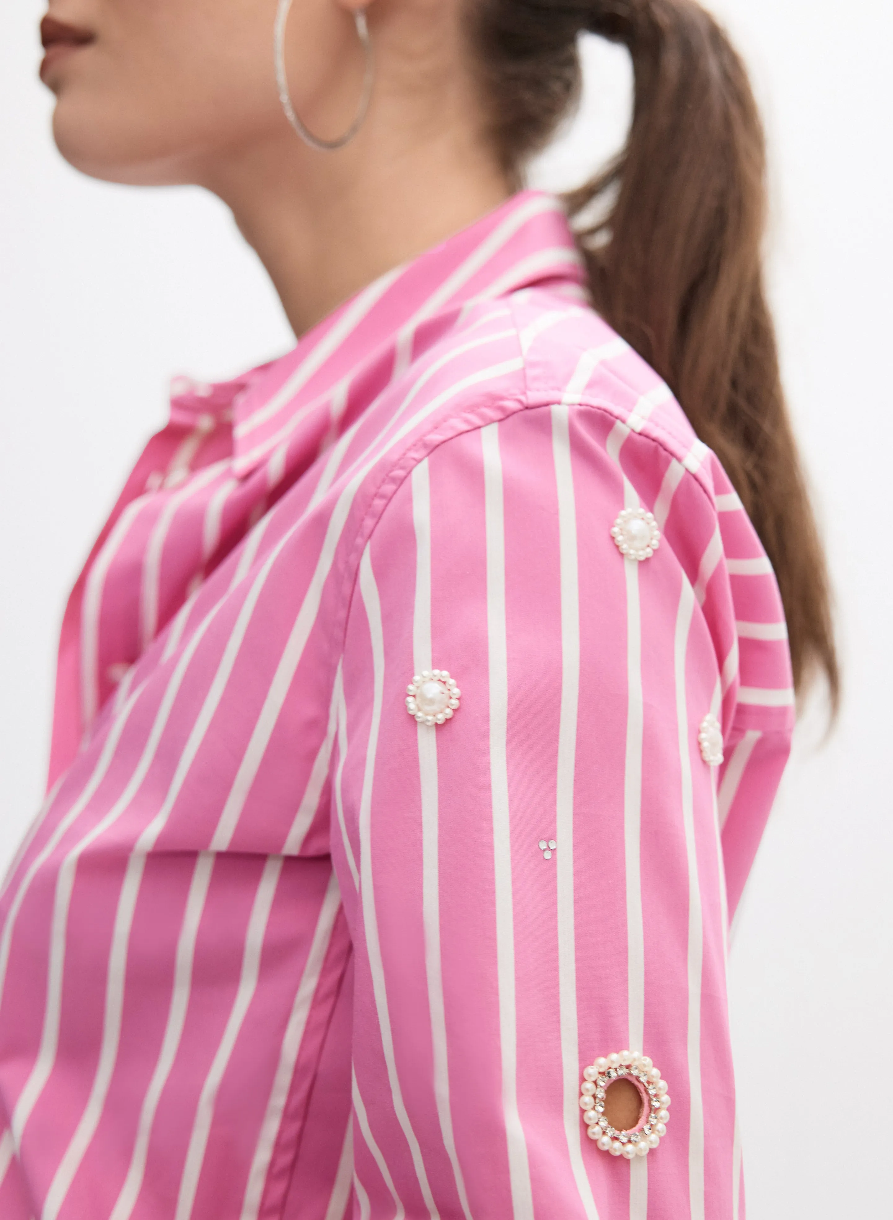 Joseph Ribkoff - Stripe Pearl Applique Blouse sold by Melanie Lyne product image thumbnail 2
