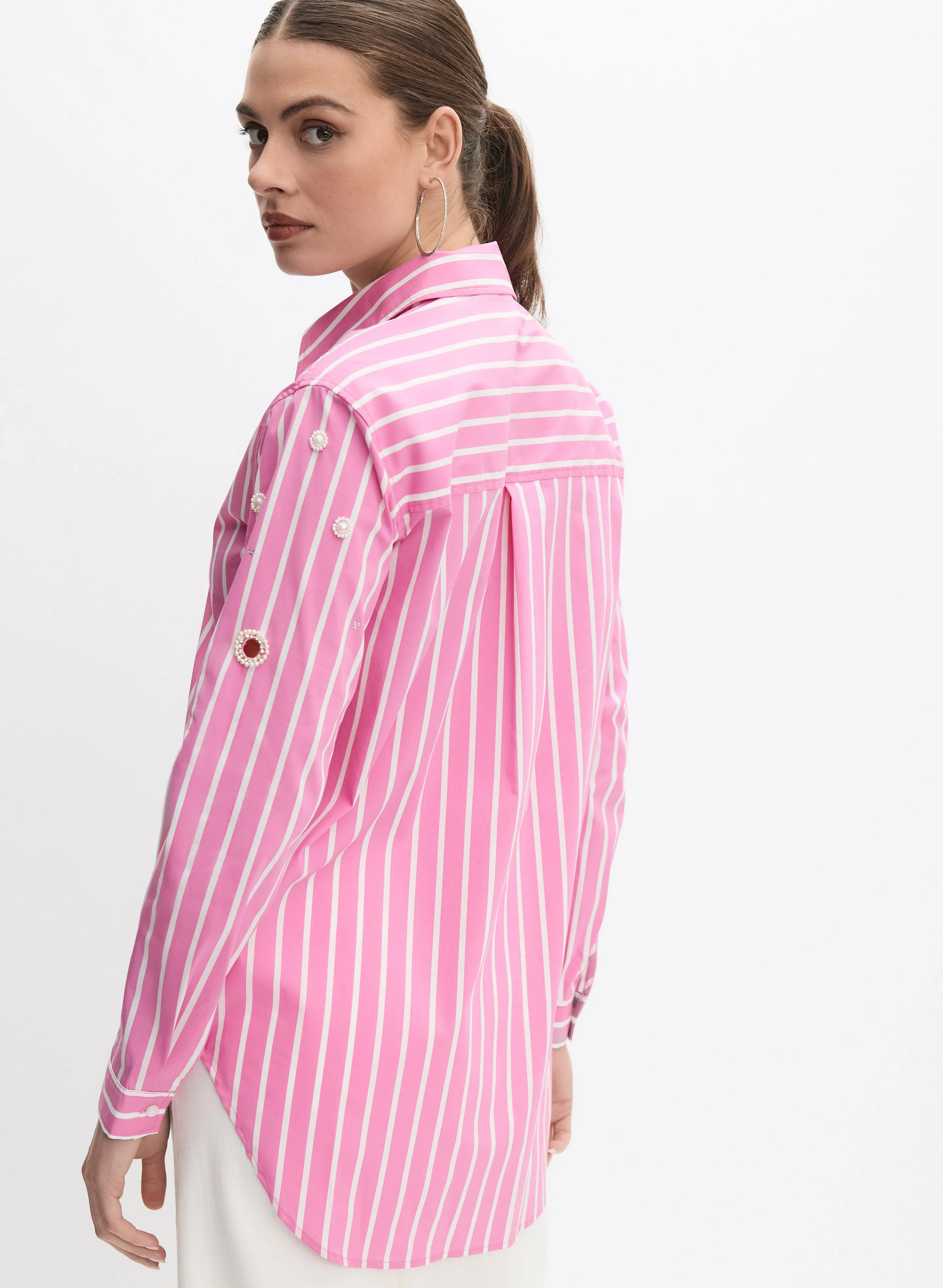 Joseph Ribkoff - Stripe Pearl Applique Blouse sold by Melanie Lyne product image thumbnail 4