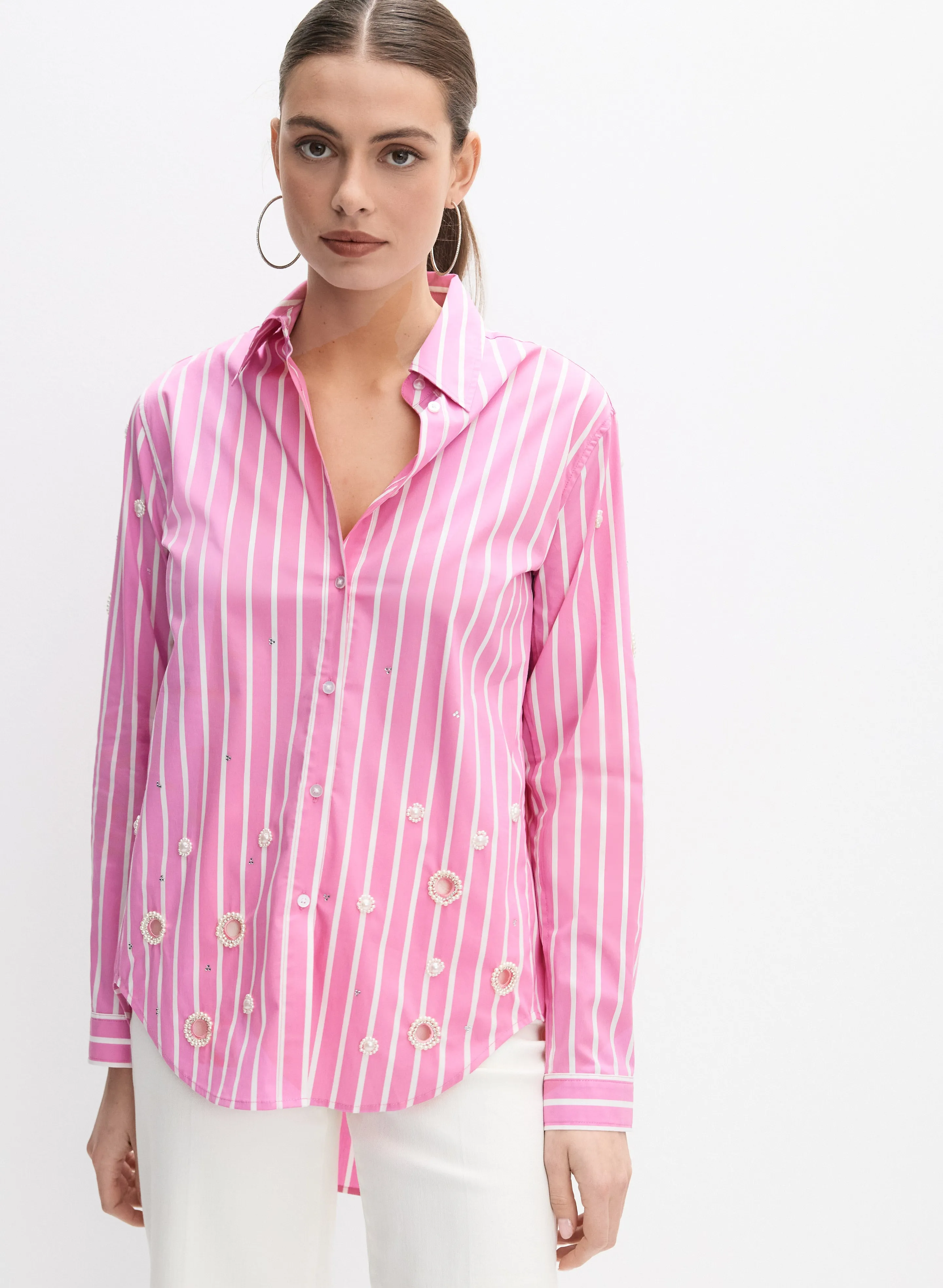 Joseph Ribkoff - Stripe Pearl Applique Blouse sold by Melanie Lyne product image thumbnail 5