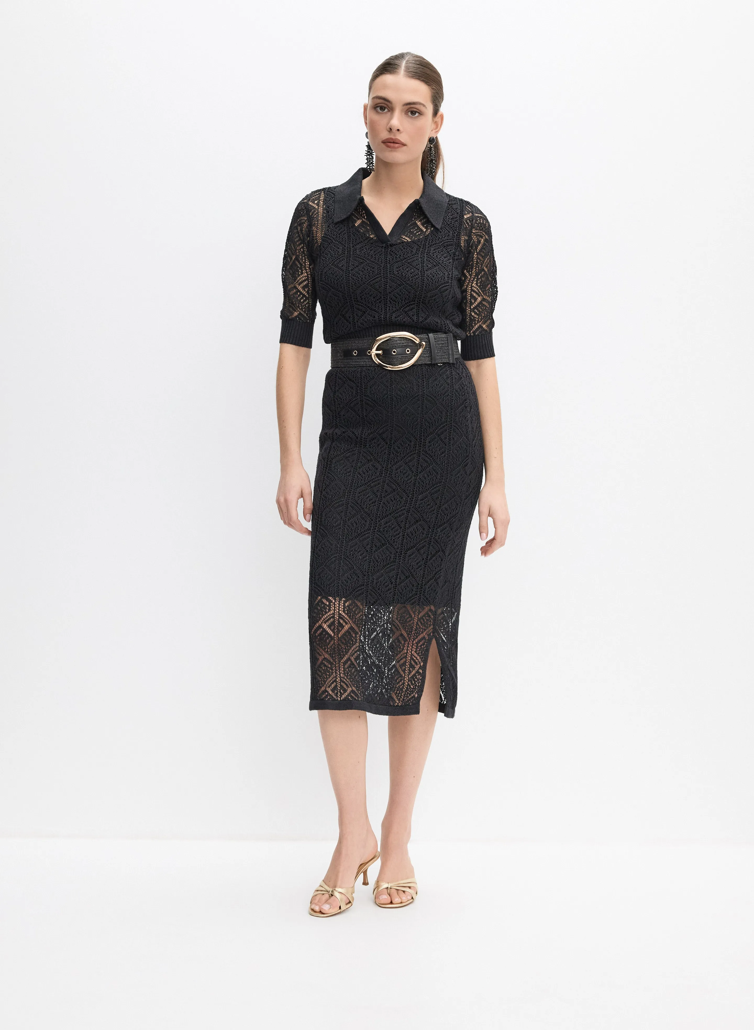 Joseph Ribkoff - Pointelle Knit Skirt sold by Melanie Lyne product image thumbnail 3